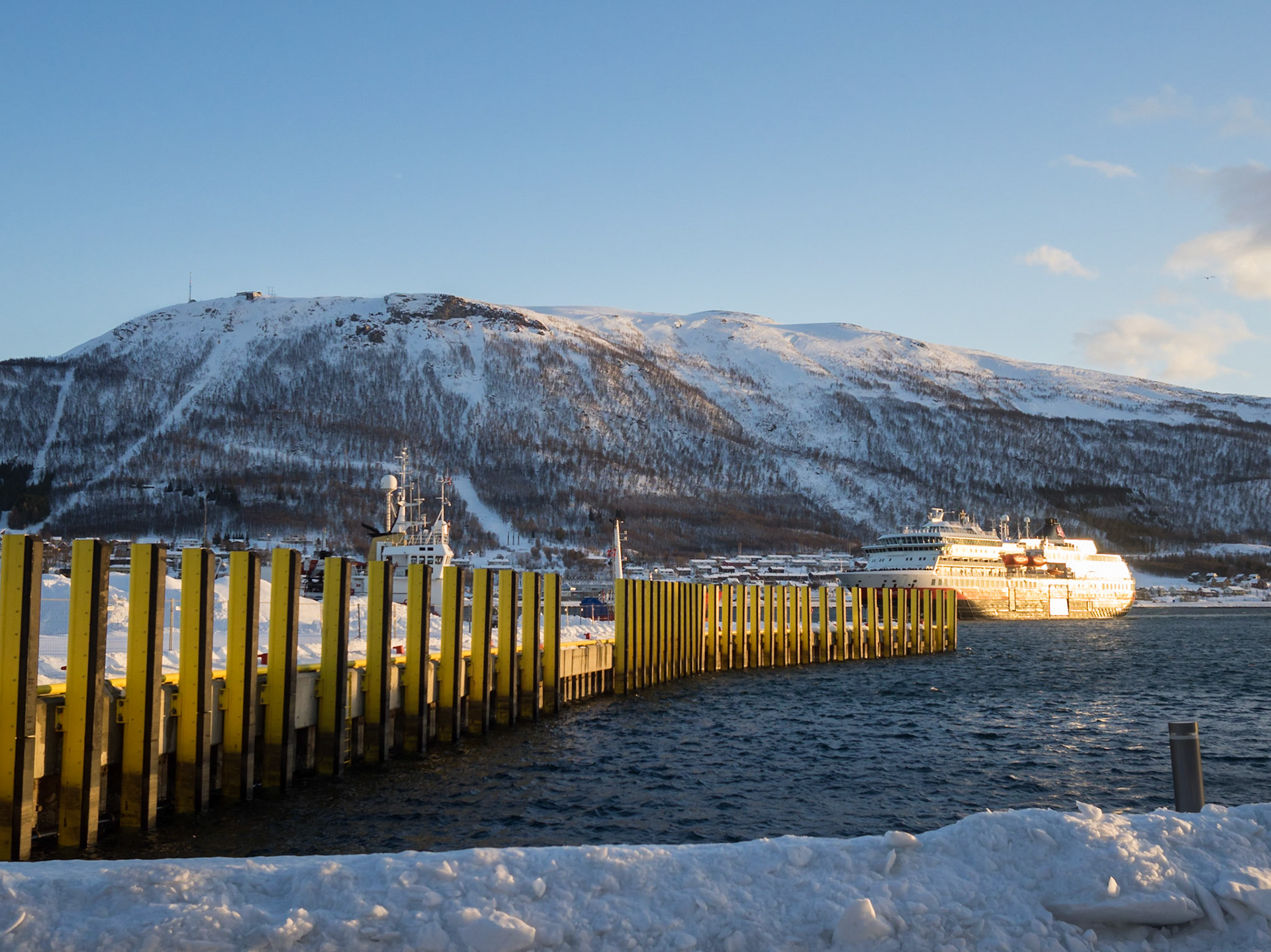 Hurtigruten boat arriving in Tromso