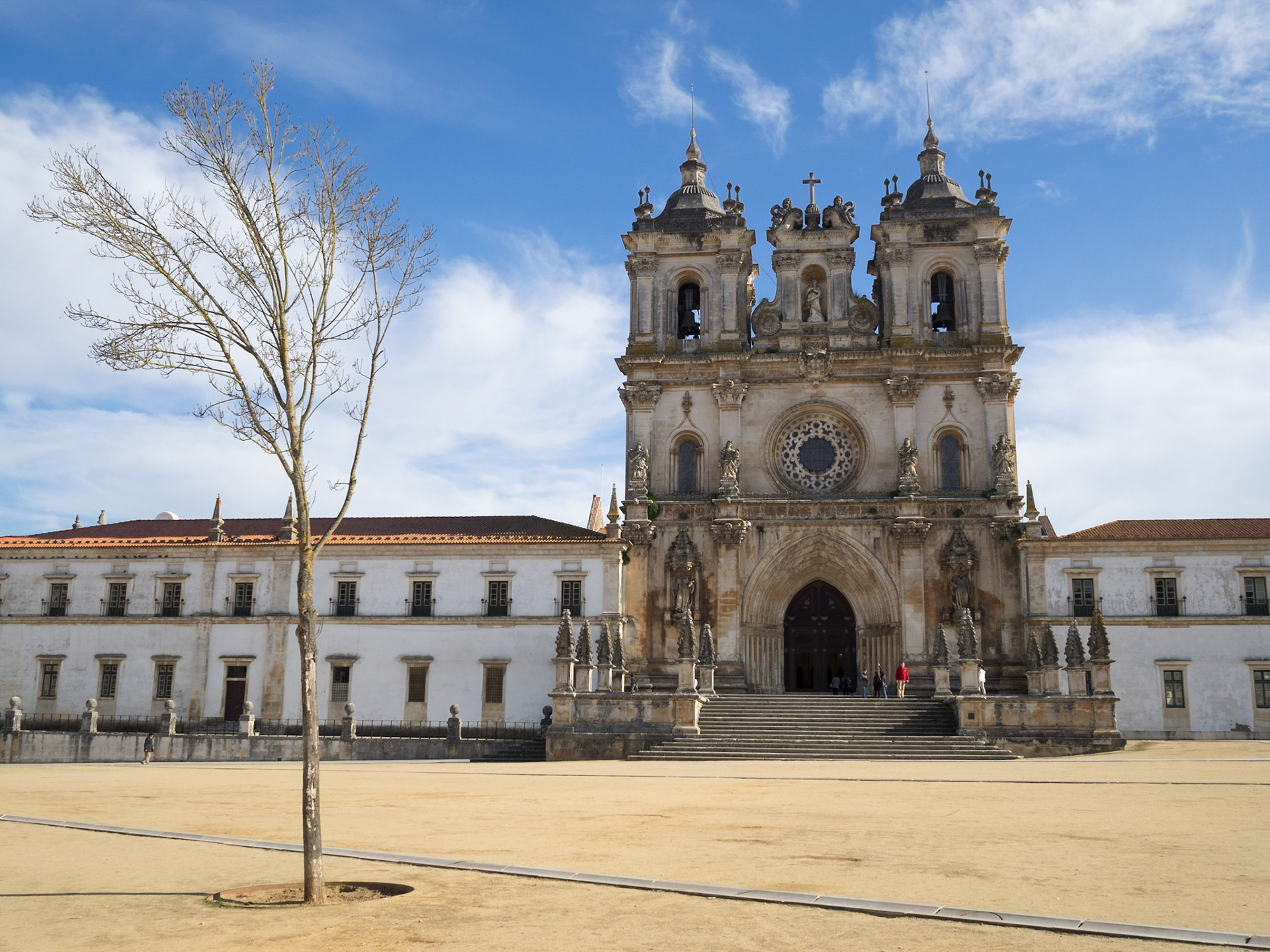 Alcobaça Monastery square and main facade