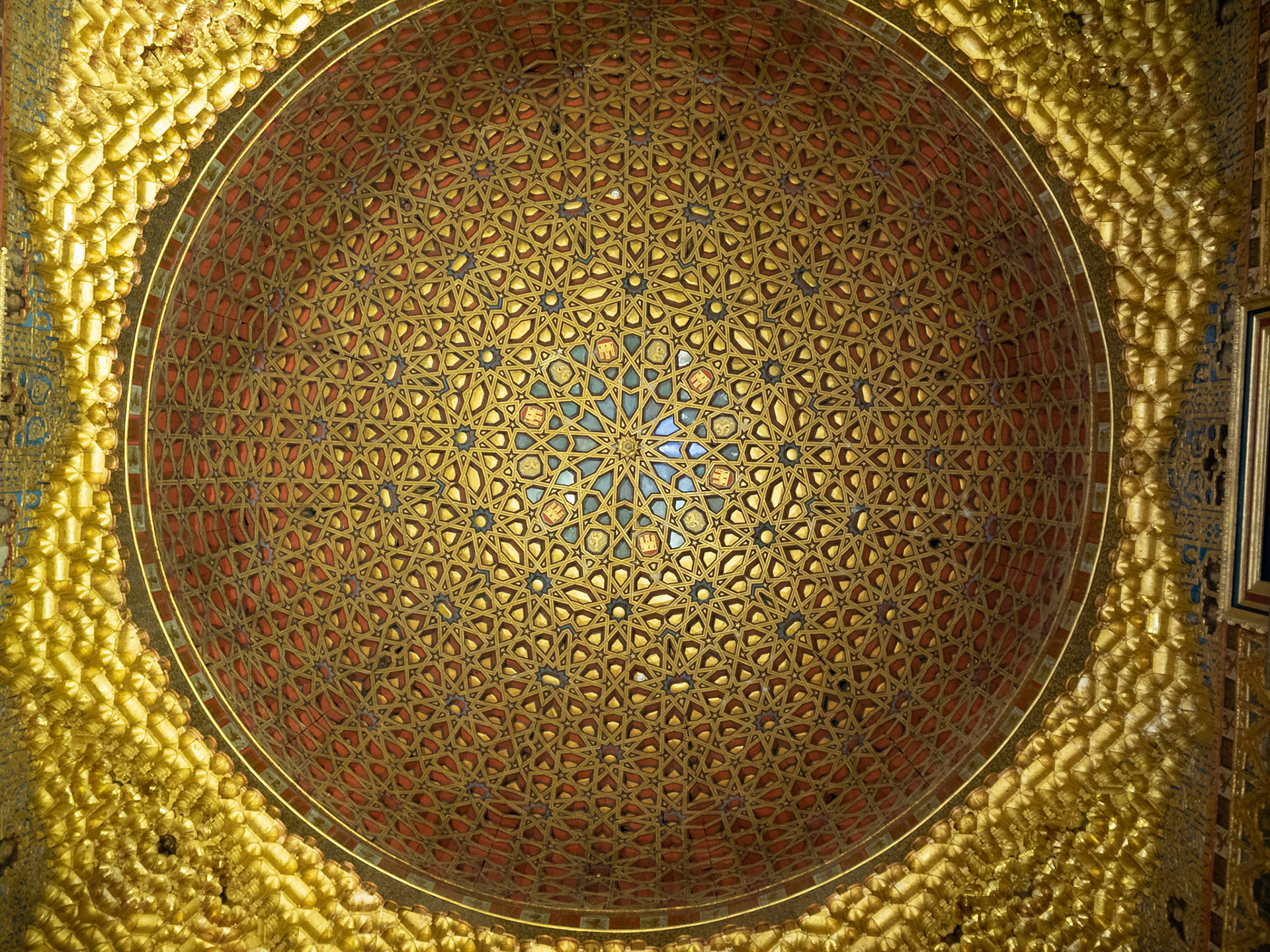 The Hall of Ambassadors golden ceiling, Alcazar of Seville