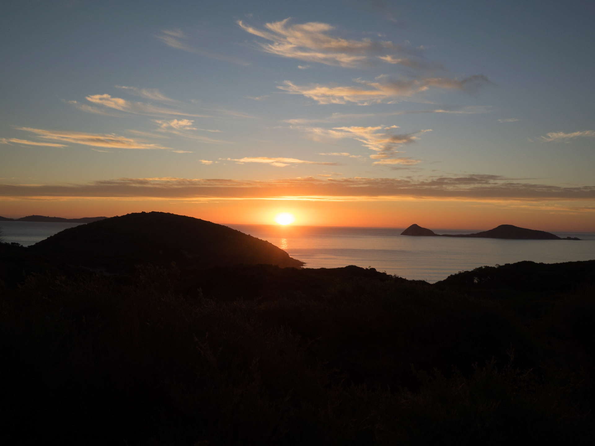 Sunset over the sea at Wilsons Promontory