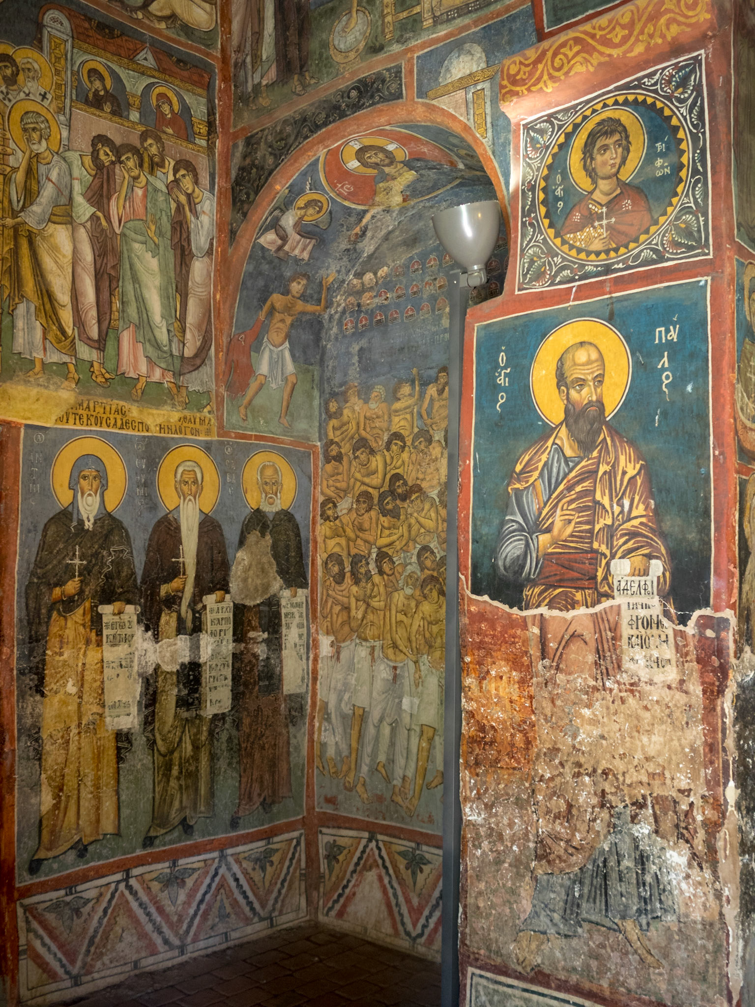 Fresco covered walls of Panagia Phorviotissa Church, Todos Mountains, Cyprus