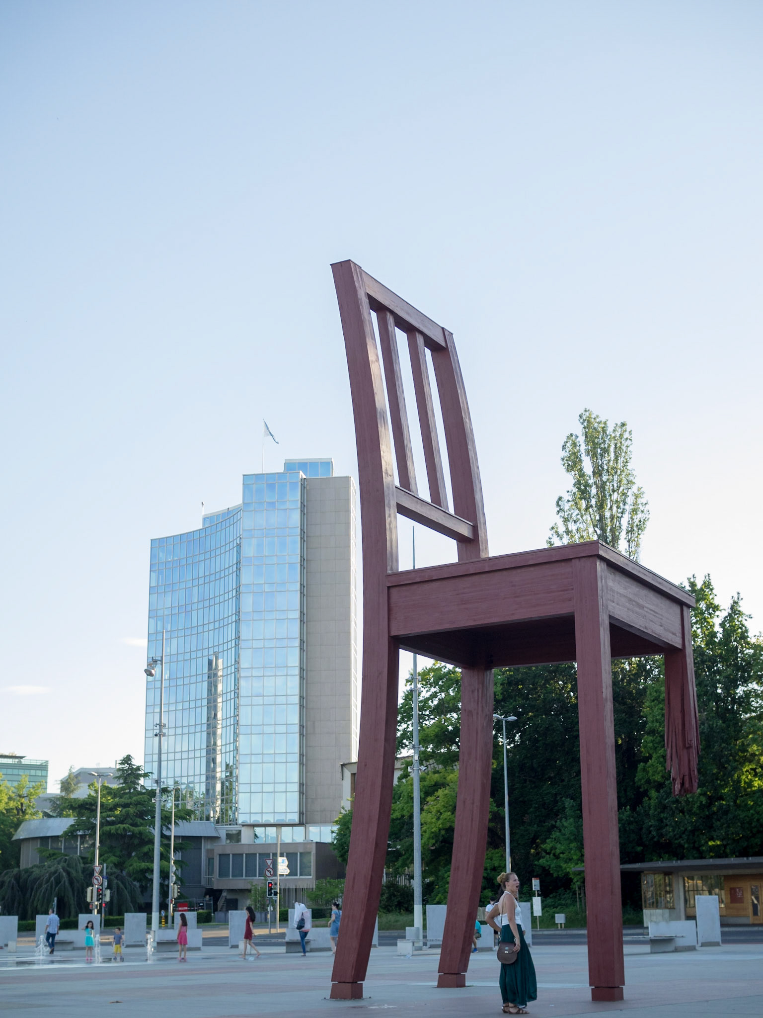 Broken Chair sculpture, Place des Nations, Geneva,