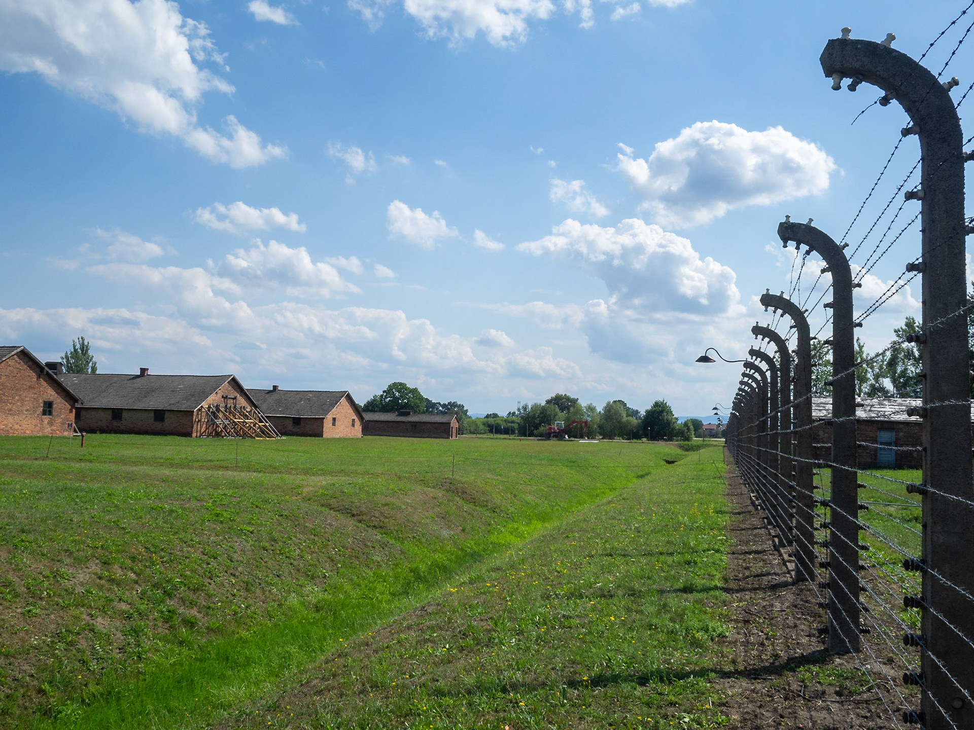 Auschwitz II barbed wire fences