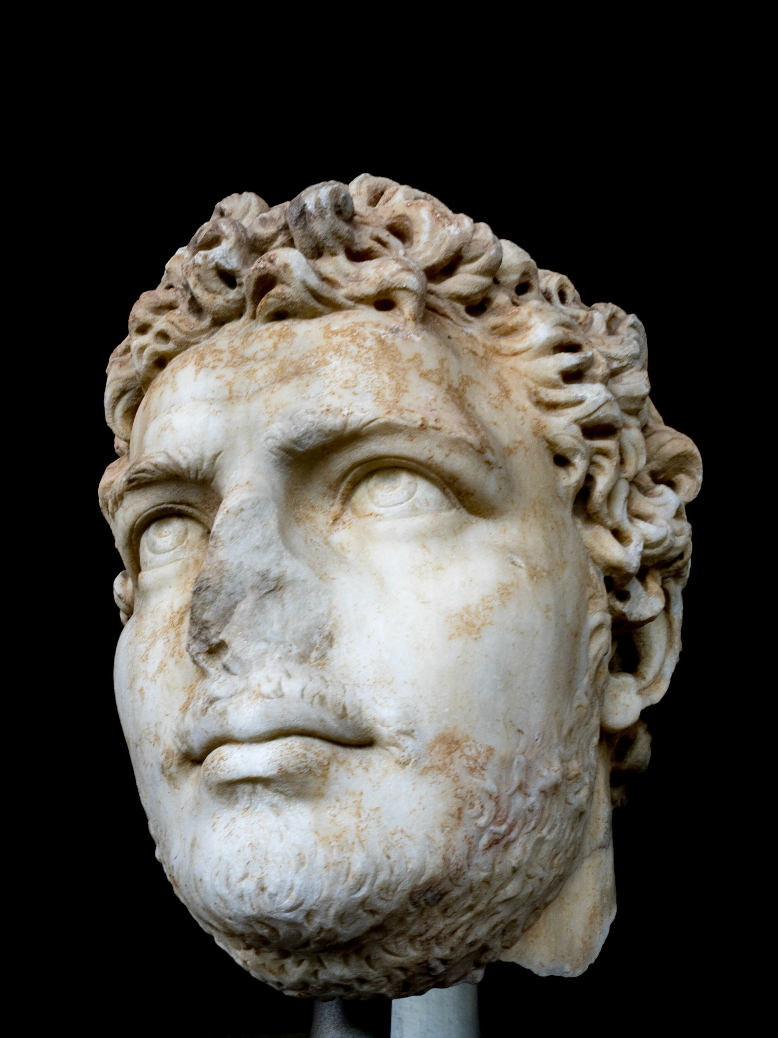 Young man head sculpture in the Agora Museum