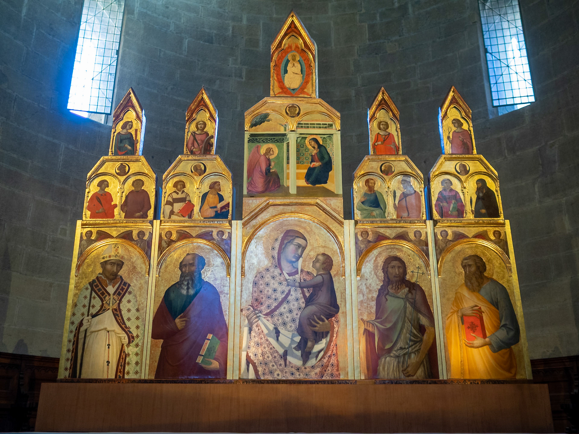 Virgin with Child with Saints, by Pietro Lorenzetti, Chiesa di Santa Maria della Pieve, Arezzo