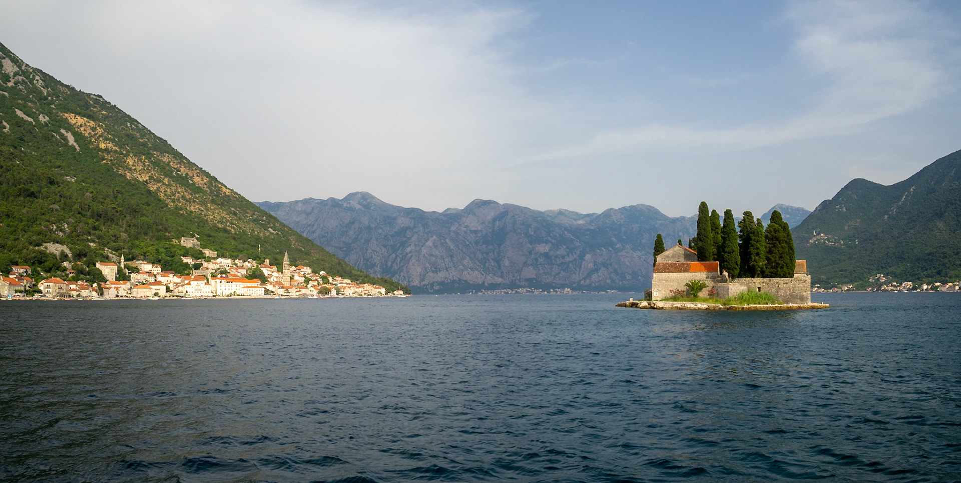 Sveti Đorđe Islet in front of Perast seen from Our Lady of the Rocks, Montenegro