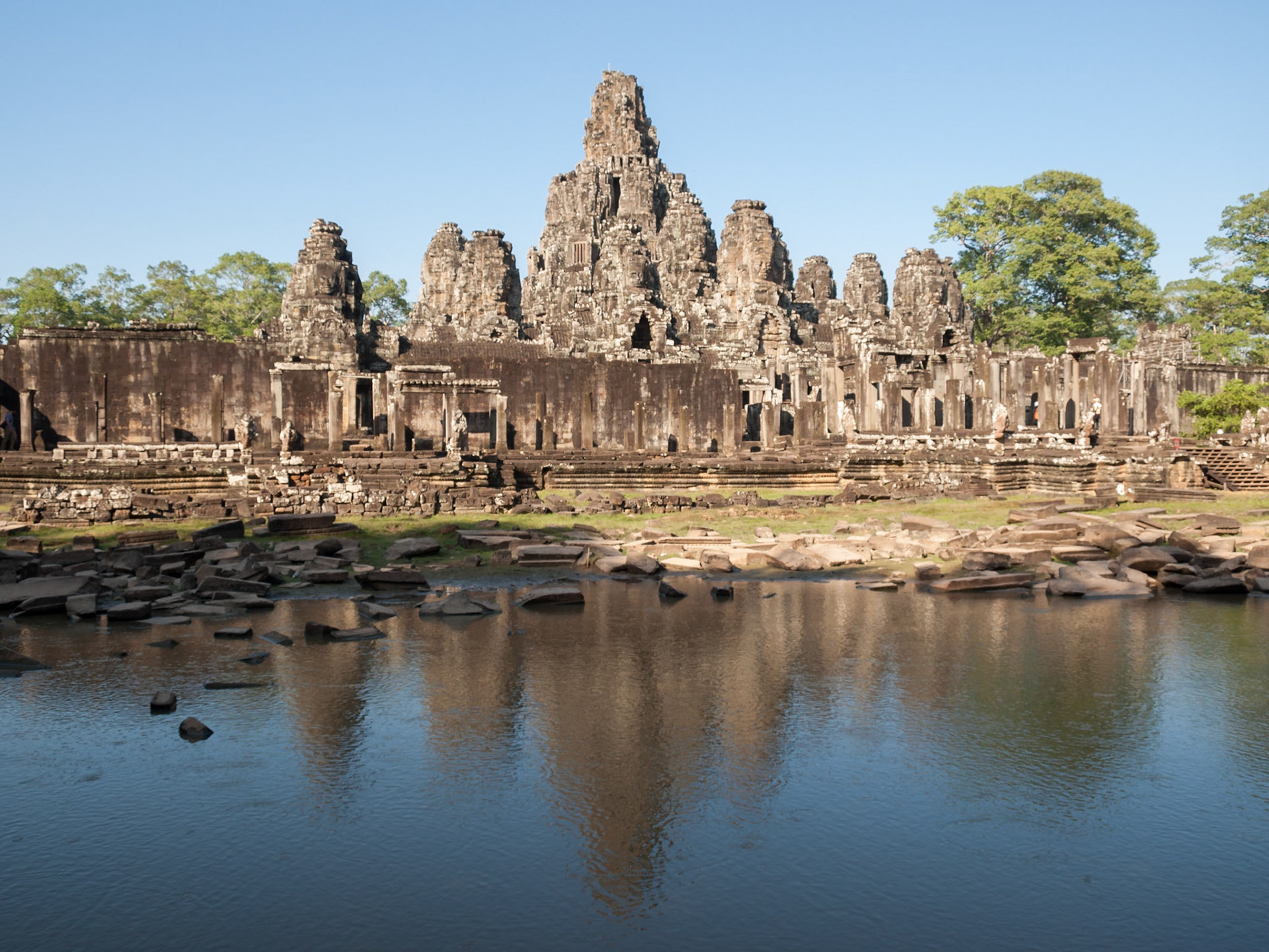 Bayon, Siem Reap, Cambodia - built by Jayavarman VII with 54 towers with 216 smiling faces
