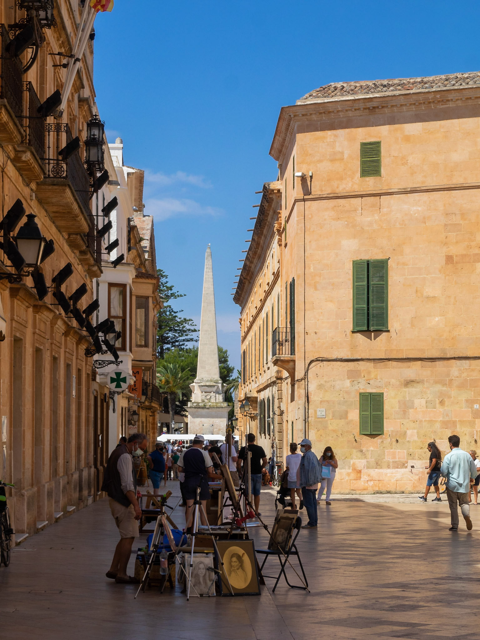 Street portrait painter in the streets of Ciutadella de Menorca