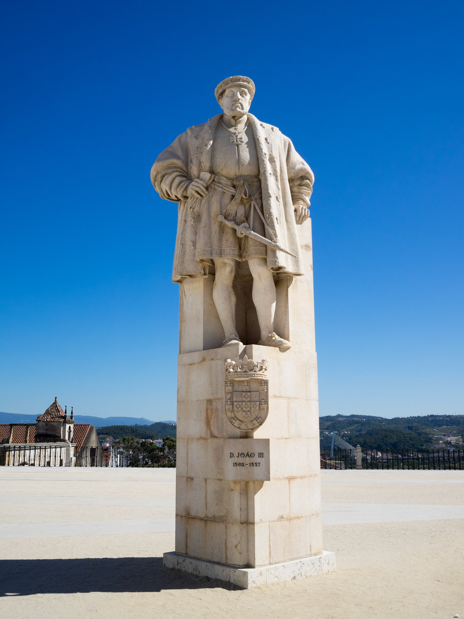 D. Joao III statue in Coimbr's University Paço das Escolas
