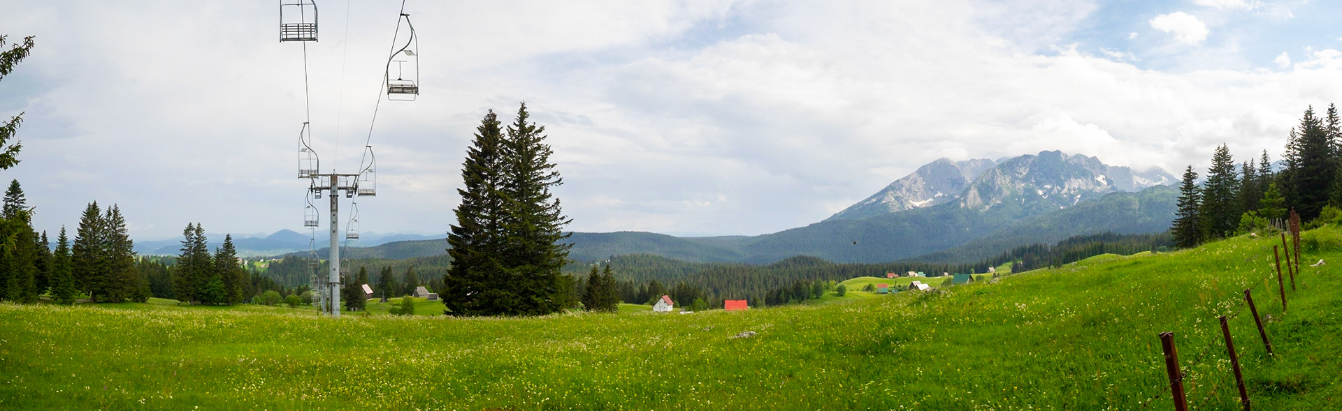 Spring panorama of the Durmitor sky slops