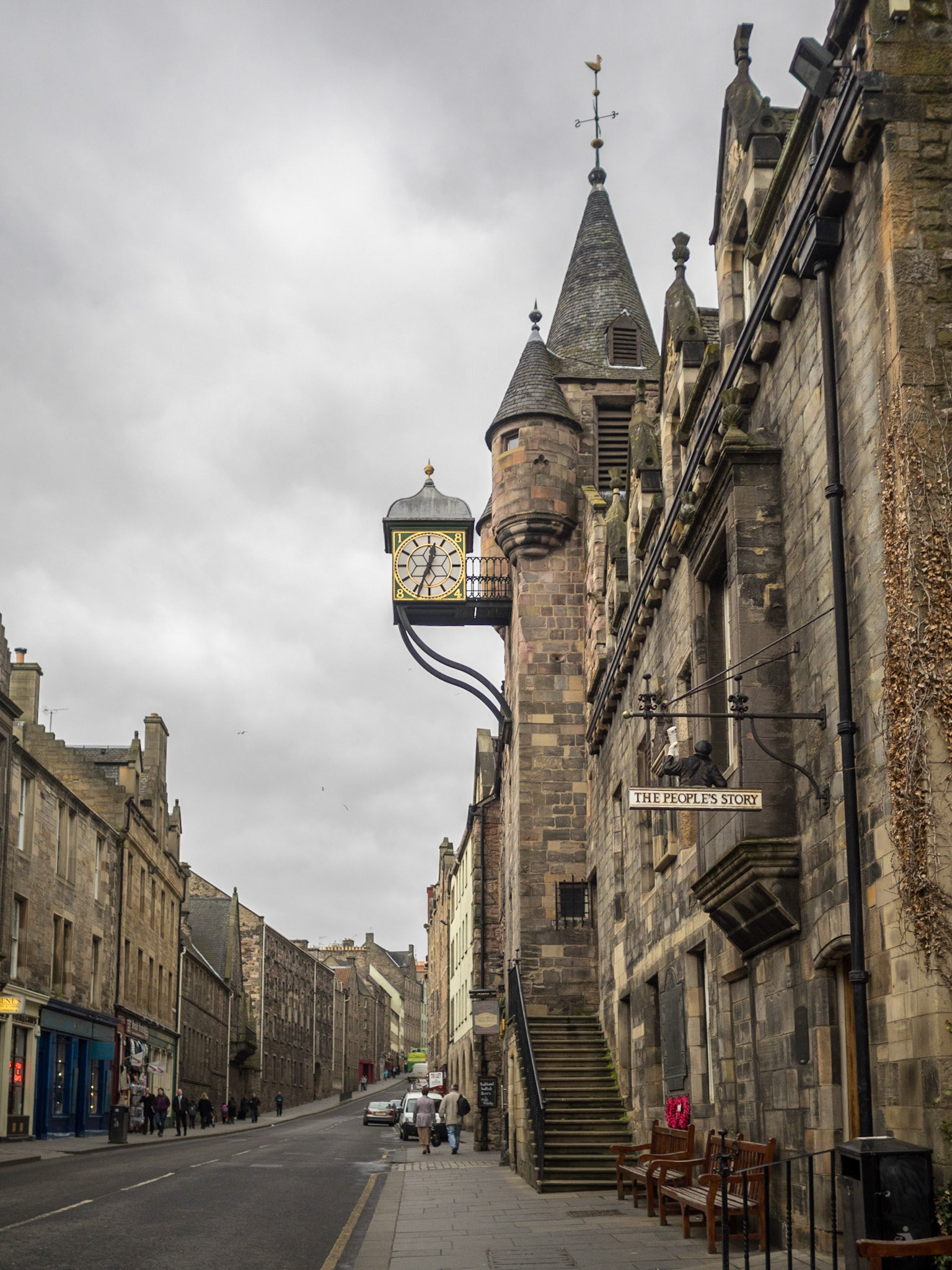 Royal Mile building street clock
