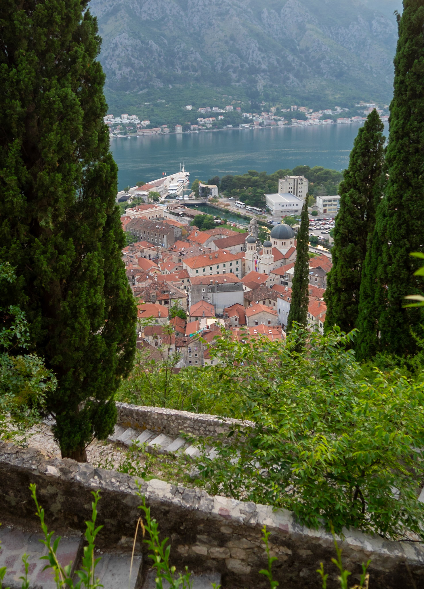 Kotor seen from the fortress walls, Montenegro