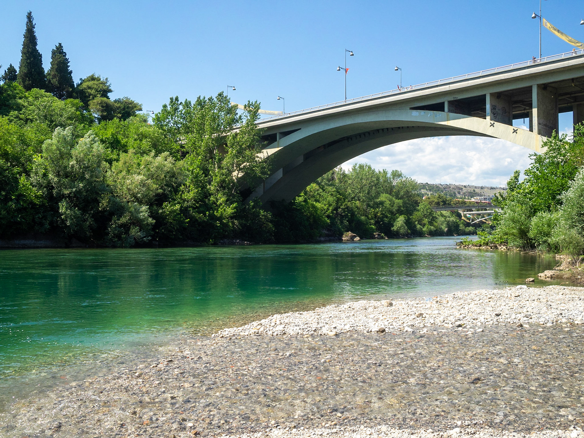 Moraca River in Podgorica