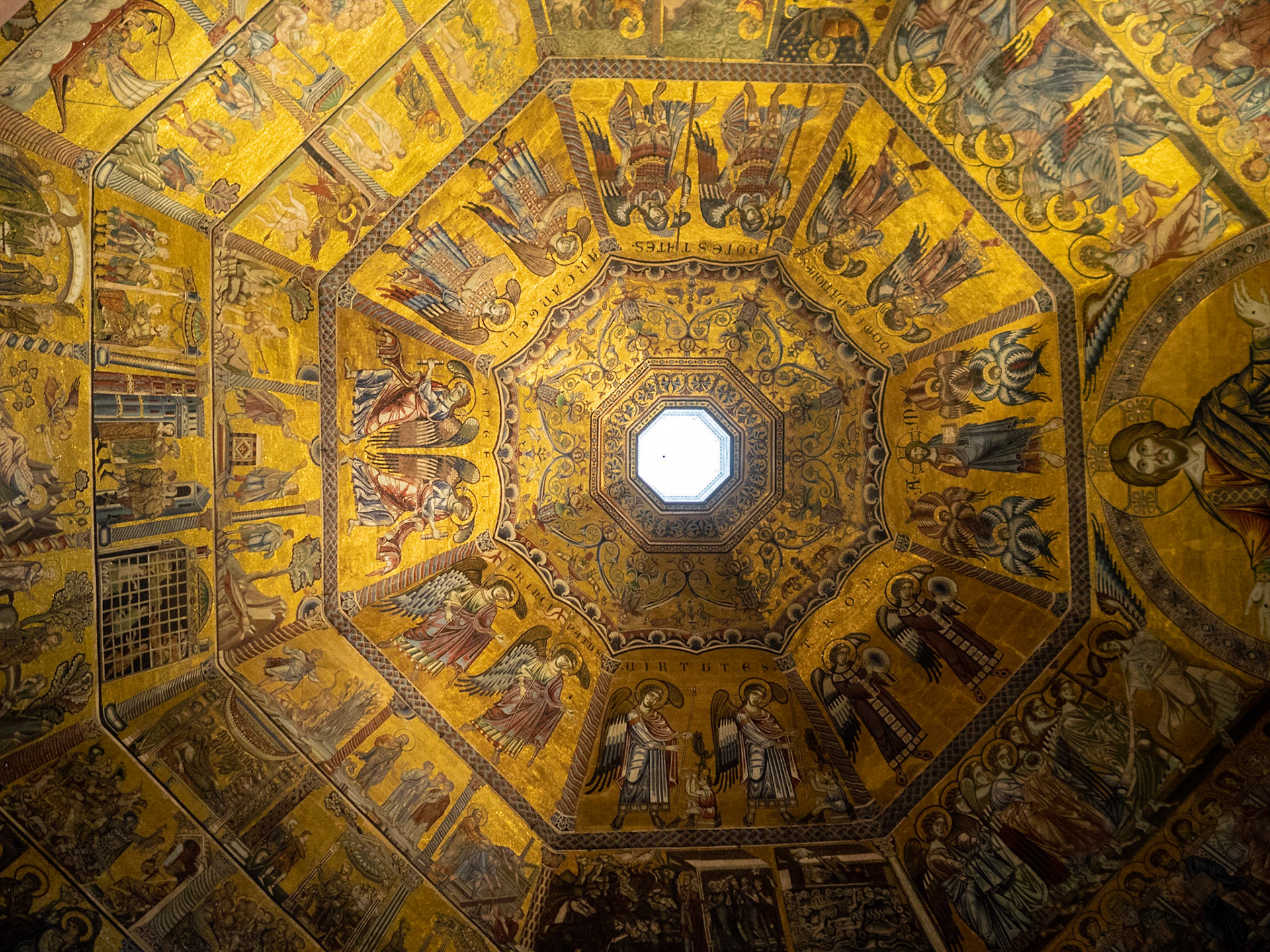 The mosaic of the dome of Battistero di San Giovanni, Florence