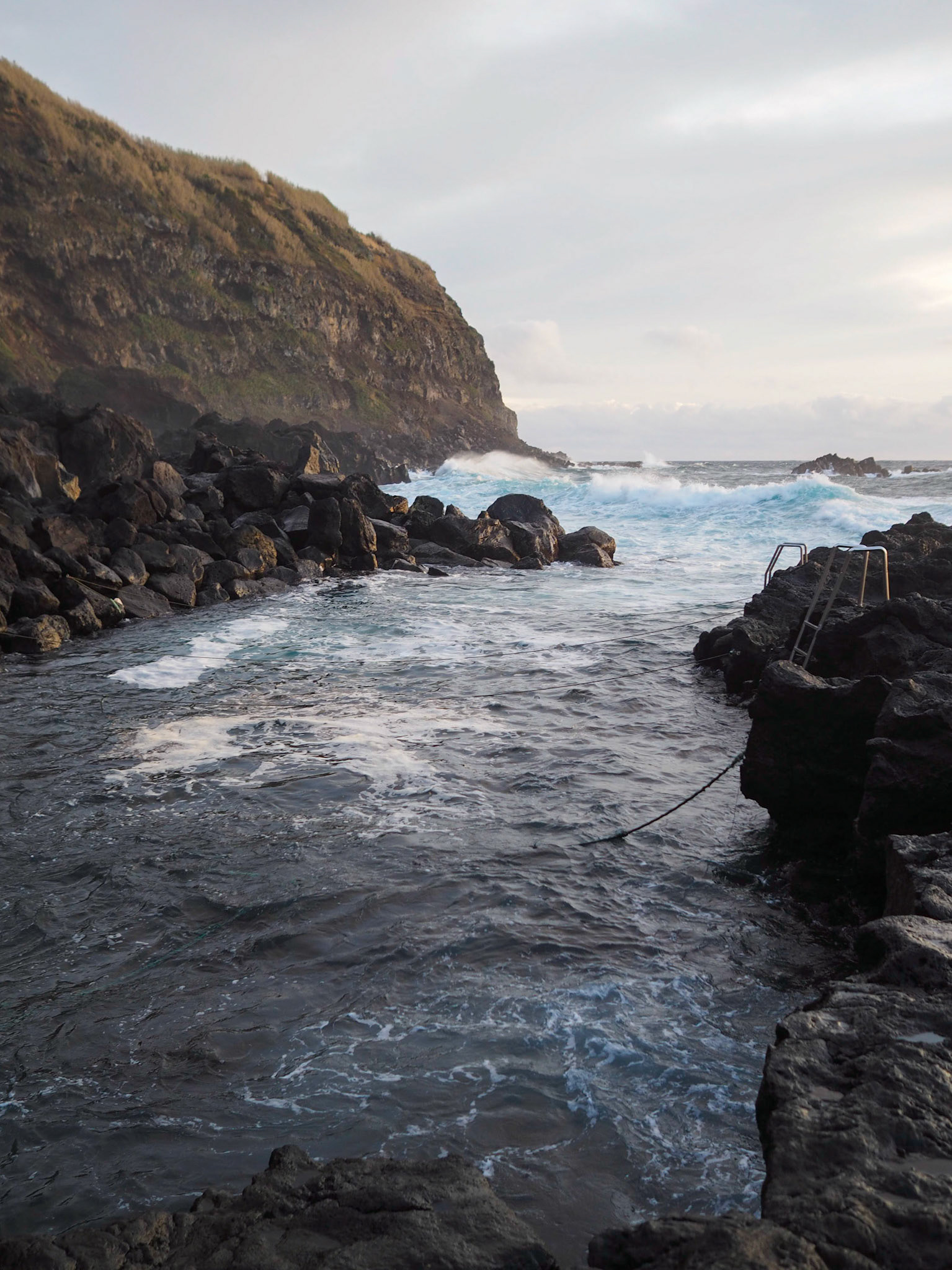 Warm water pool inside the Atlantic Ocean in Ferraria point, Sao Miguel island