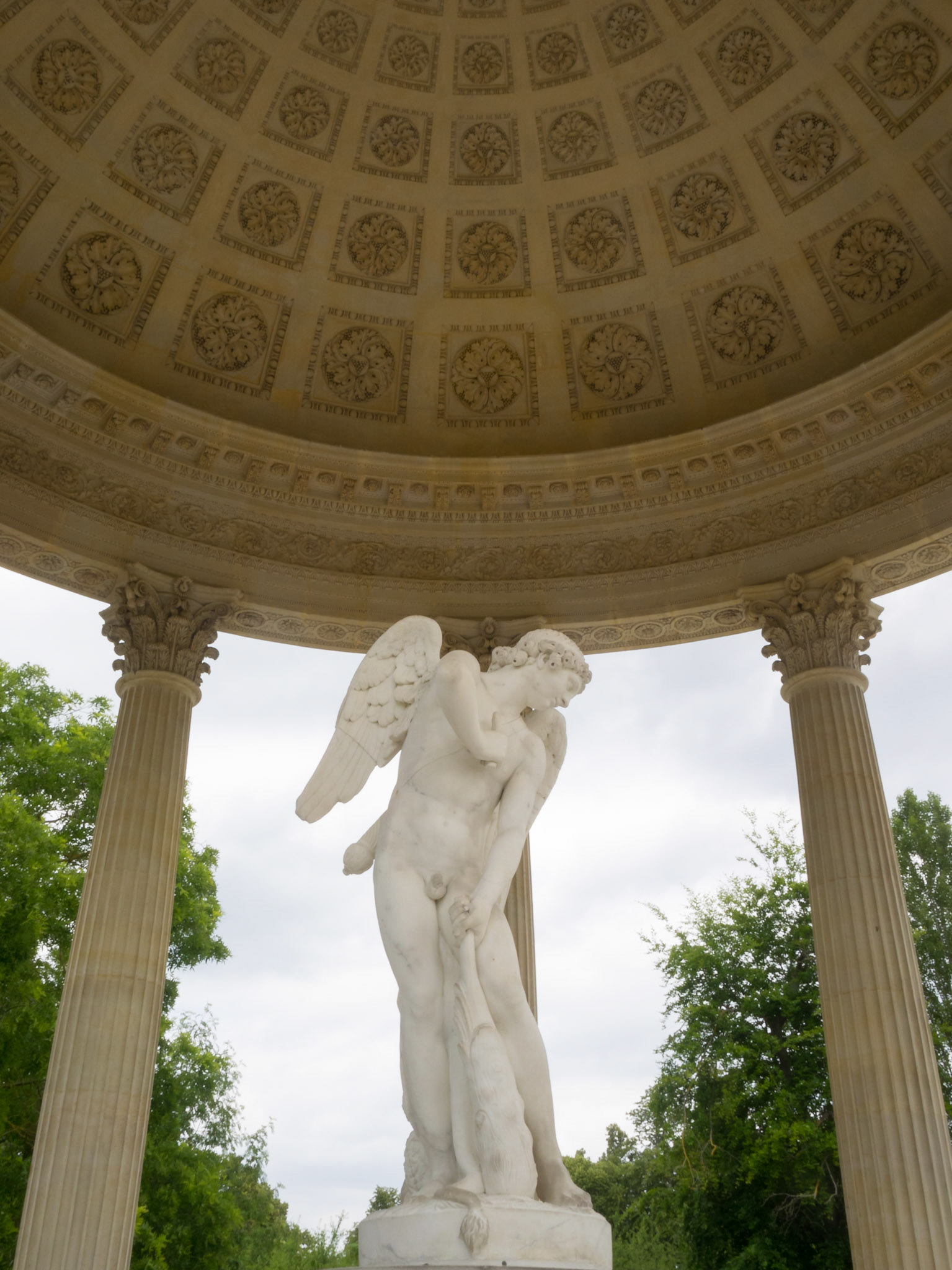 The Petit Trianon Temple of Love Cupid statue and dome