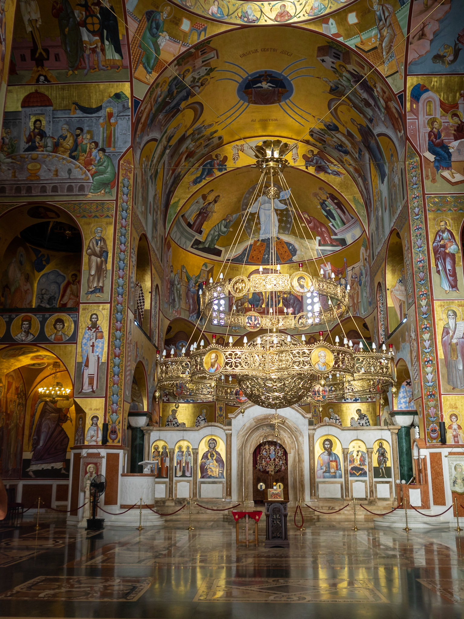 Golden interior of the Cathedral of the Resurrection of Christ, Podgorica