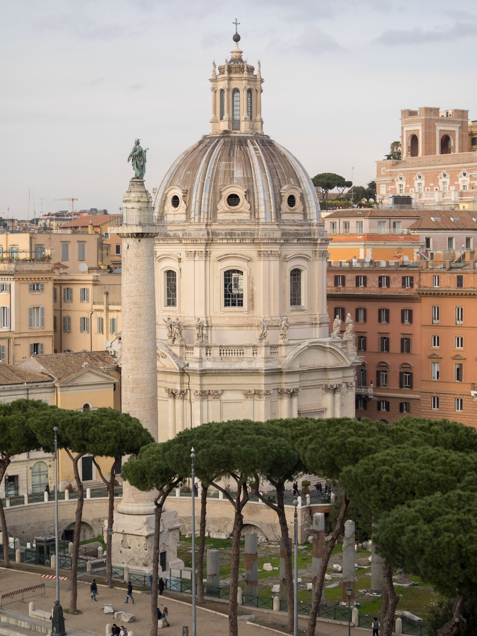 Santissimo Nome di Maria al Foro Traiano from the top of Altar della Patria, Rome
