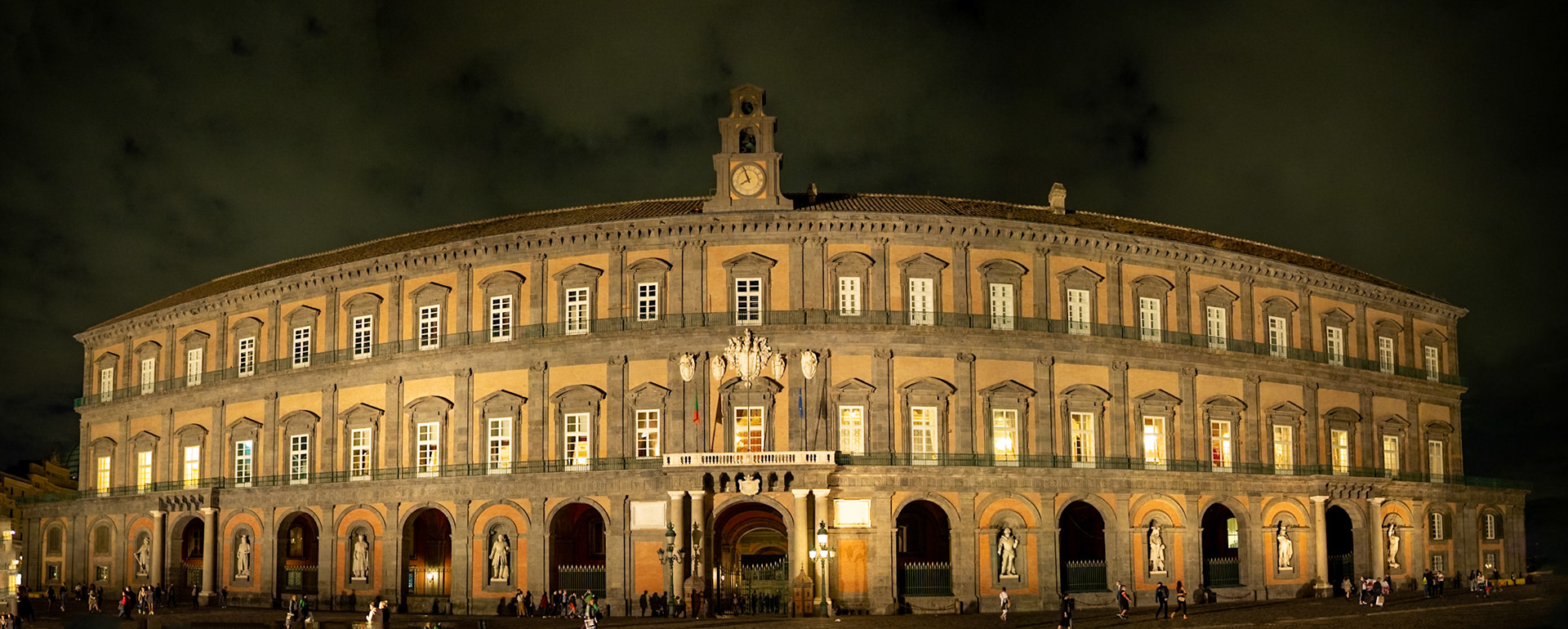 Panorama of Naples Royal Palace in Piazza del Plebiscito