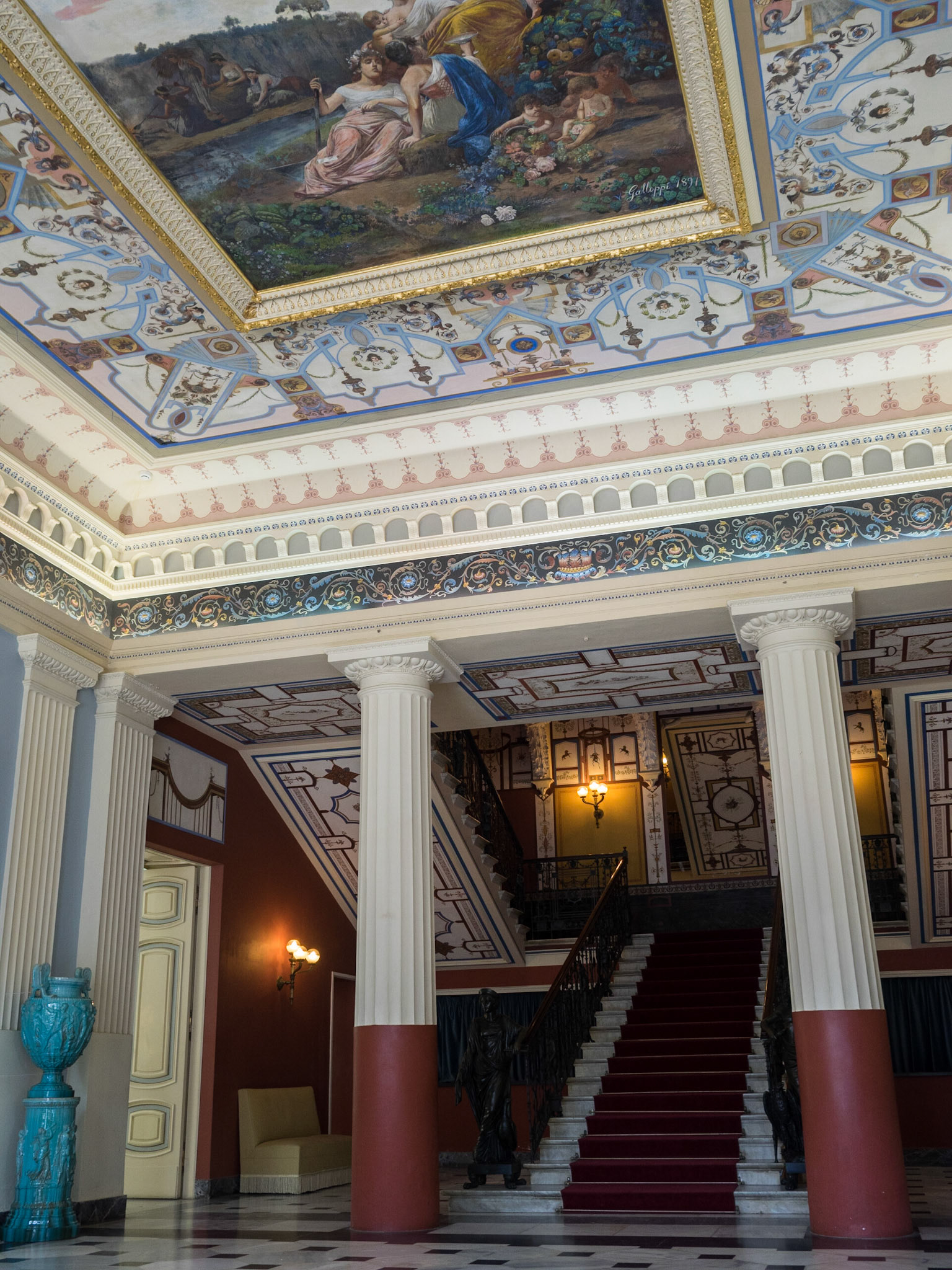 Main entrance interior of Achillion Palace