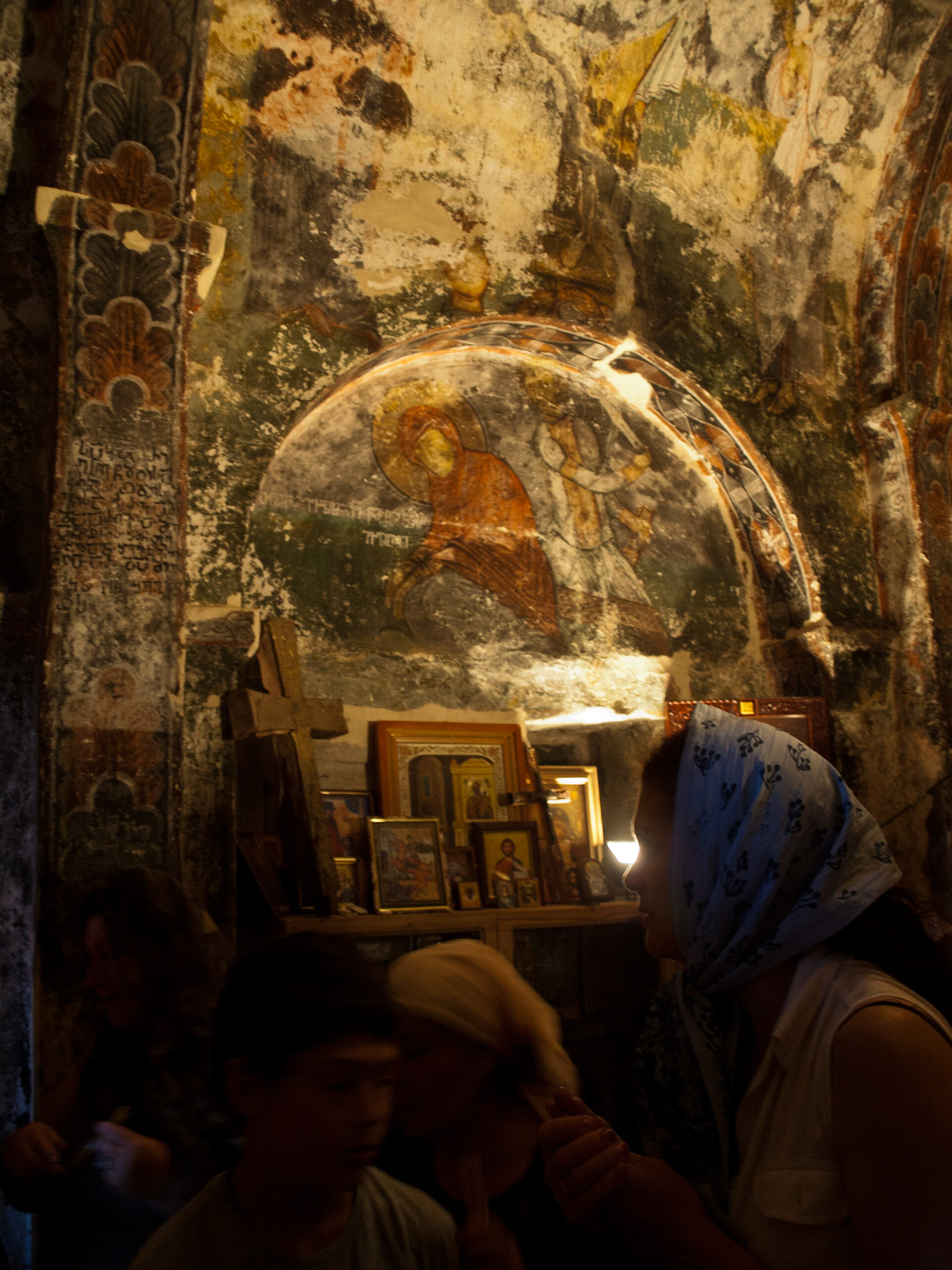 Fresco in the interior of the Lamaria Church in Svaneti