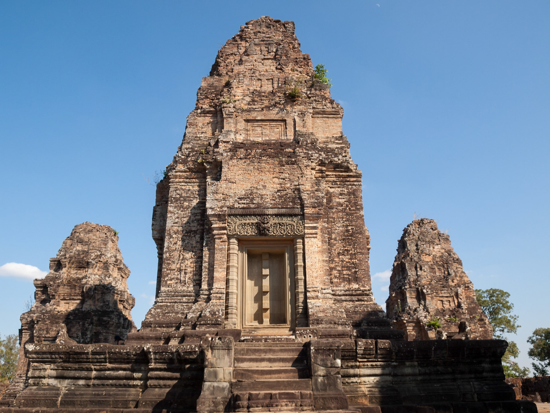 Eastern Mebon, Siem Reap, Cambodia - erected by Rajendravarman II is guarded by four elephants in the base