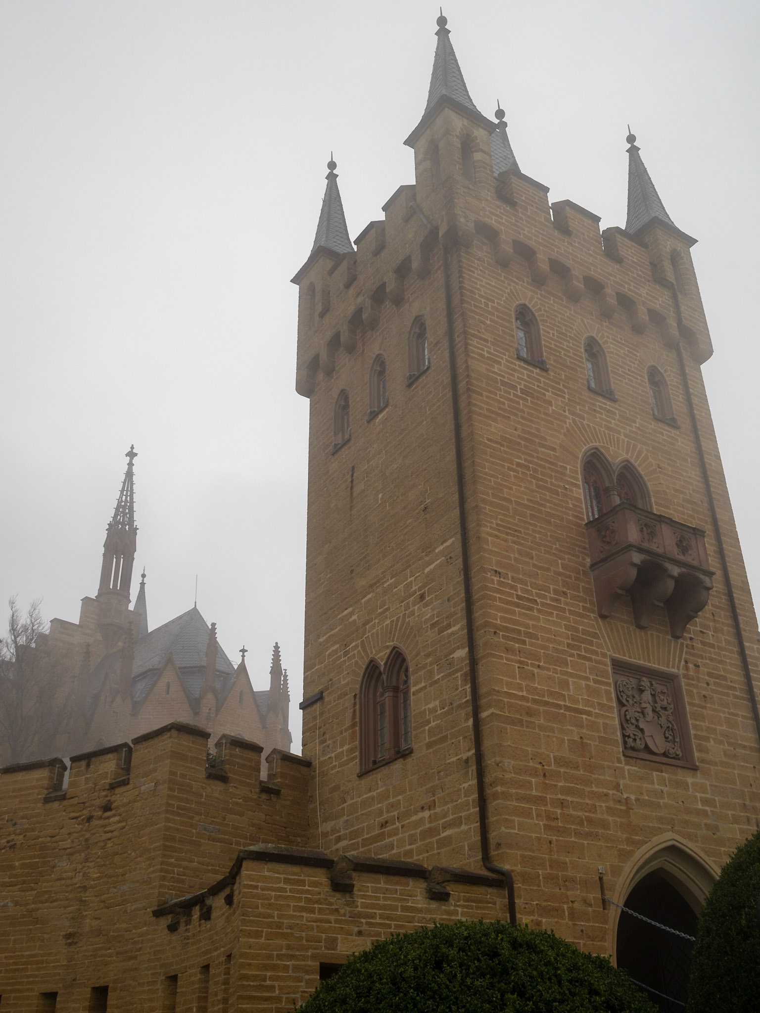 Burg Hohenzollern Torturm in the fog
