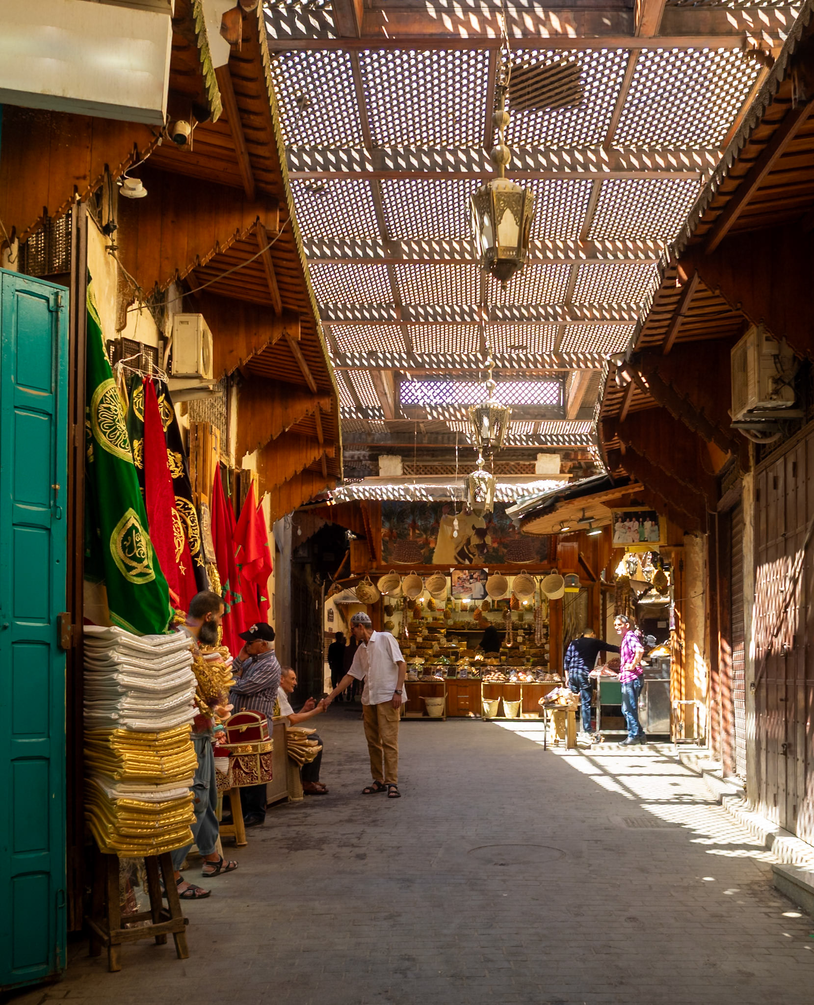 Fez covered souk street, Morocco