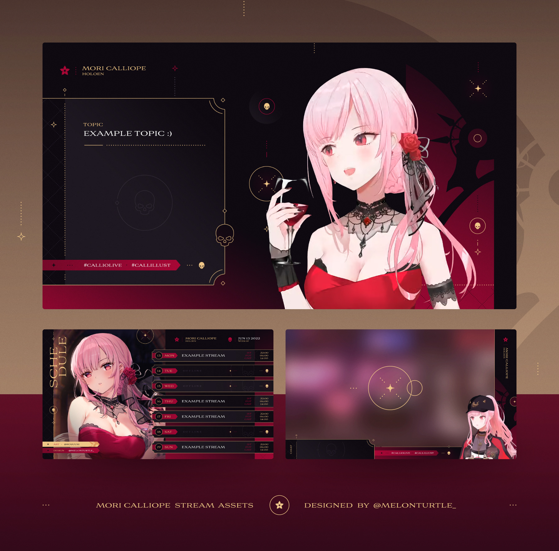 Mori Calliope Stream Overlays / Schedule