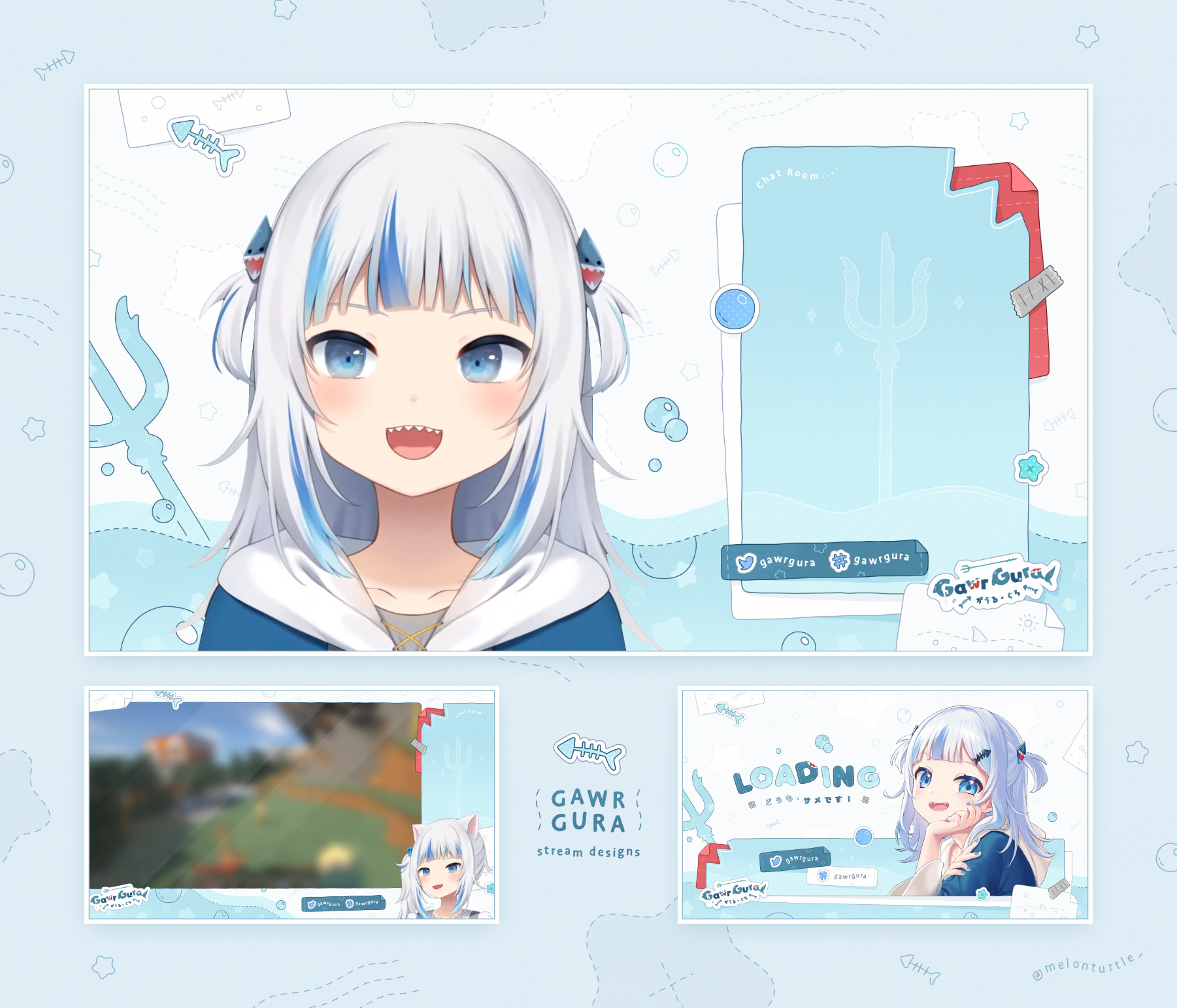 Gawr Gura Stream Overlays