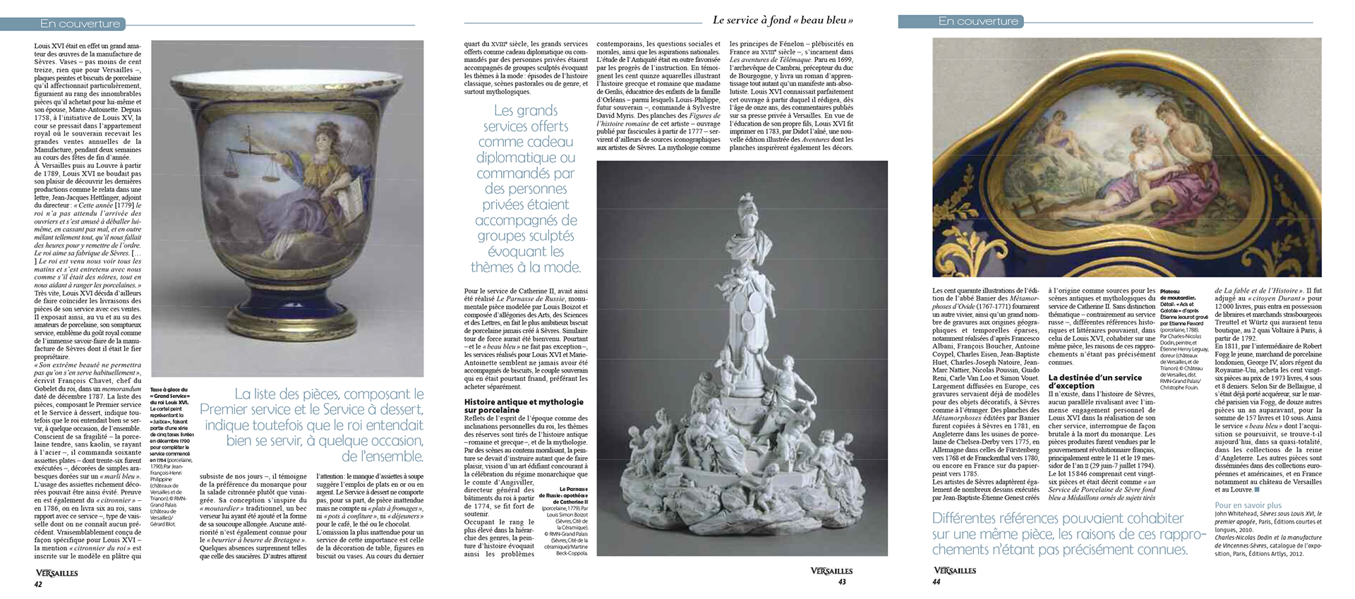 LOUIS XVI. Le service à fond "beau bleu" | CHÂTEAU DE VERSAILLES paru en janvier 2016