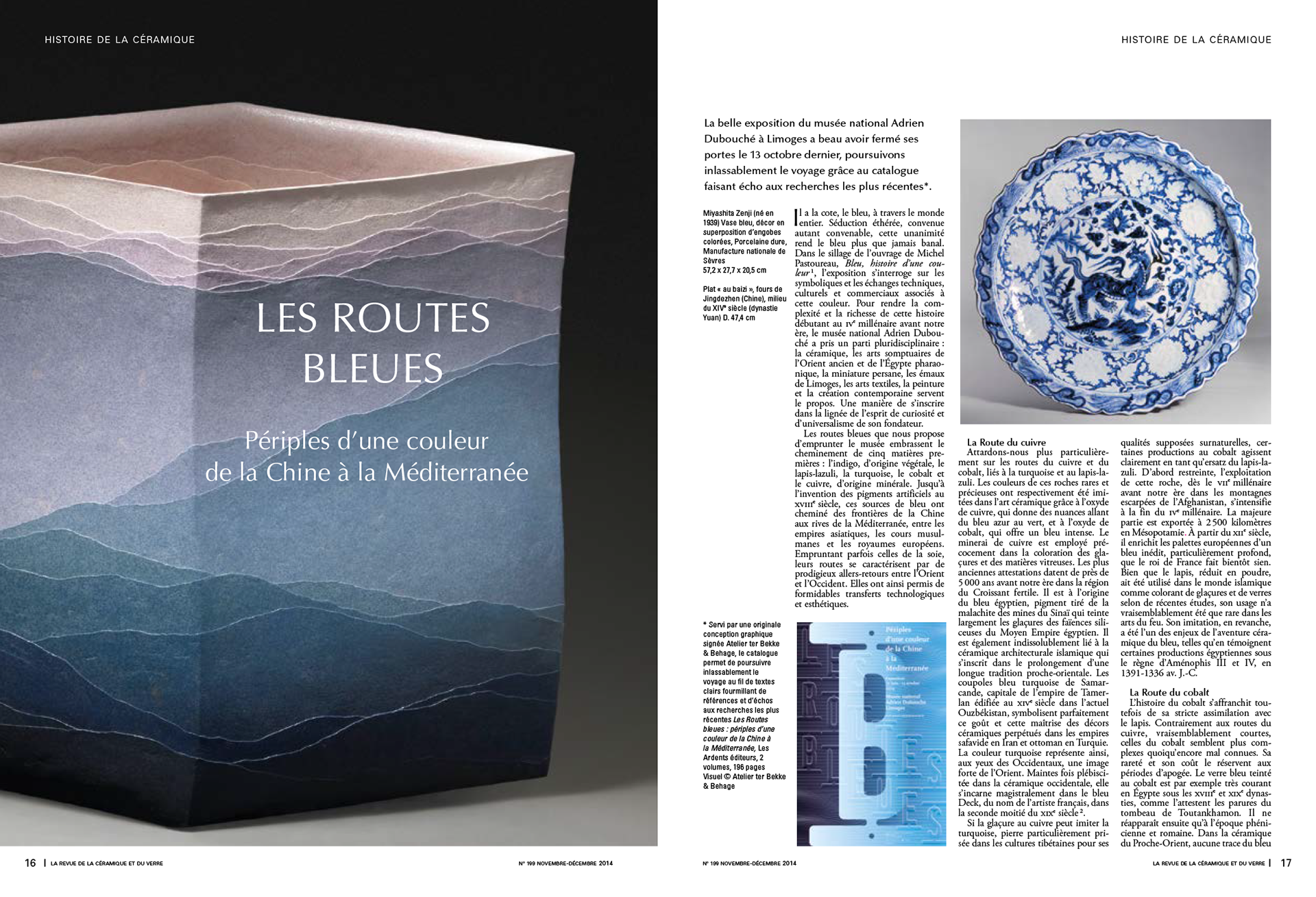 LES ROUTES BLEUES. Périples d'une couleur | LA REVUE DE LA CÉRAMIQUE ET DU VERRE paru en novembre 2014