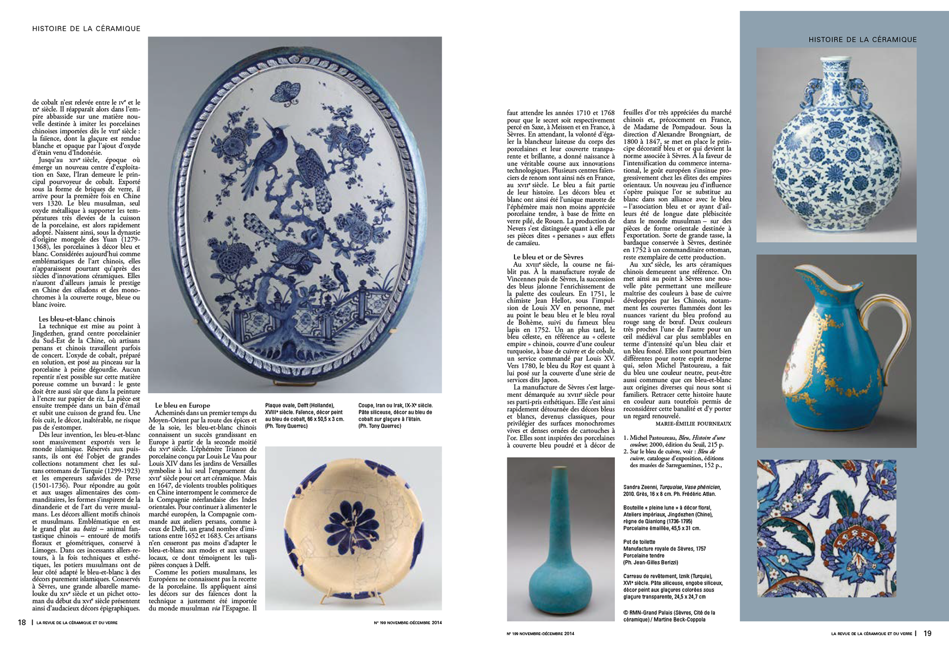 LES ROUTES BLEUES. Périples d'une couleur | LA REVUE DE LA CÉRAMIQUE ET DU VERRE paru en novembre 2014