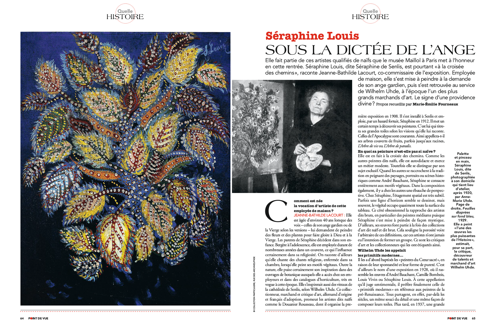 SÉRAPHINE LOUIS. Sous la dictée de l'ange | POINT DE VUE paru le 11/09/2019