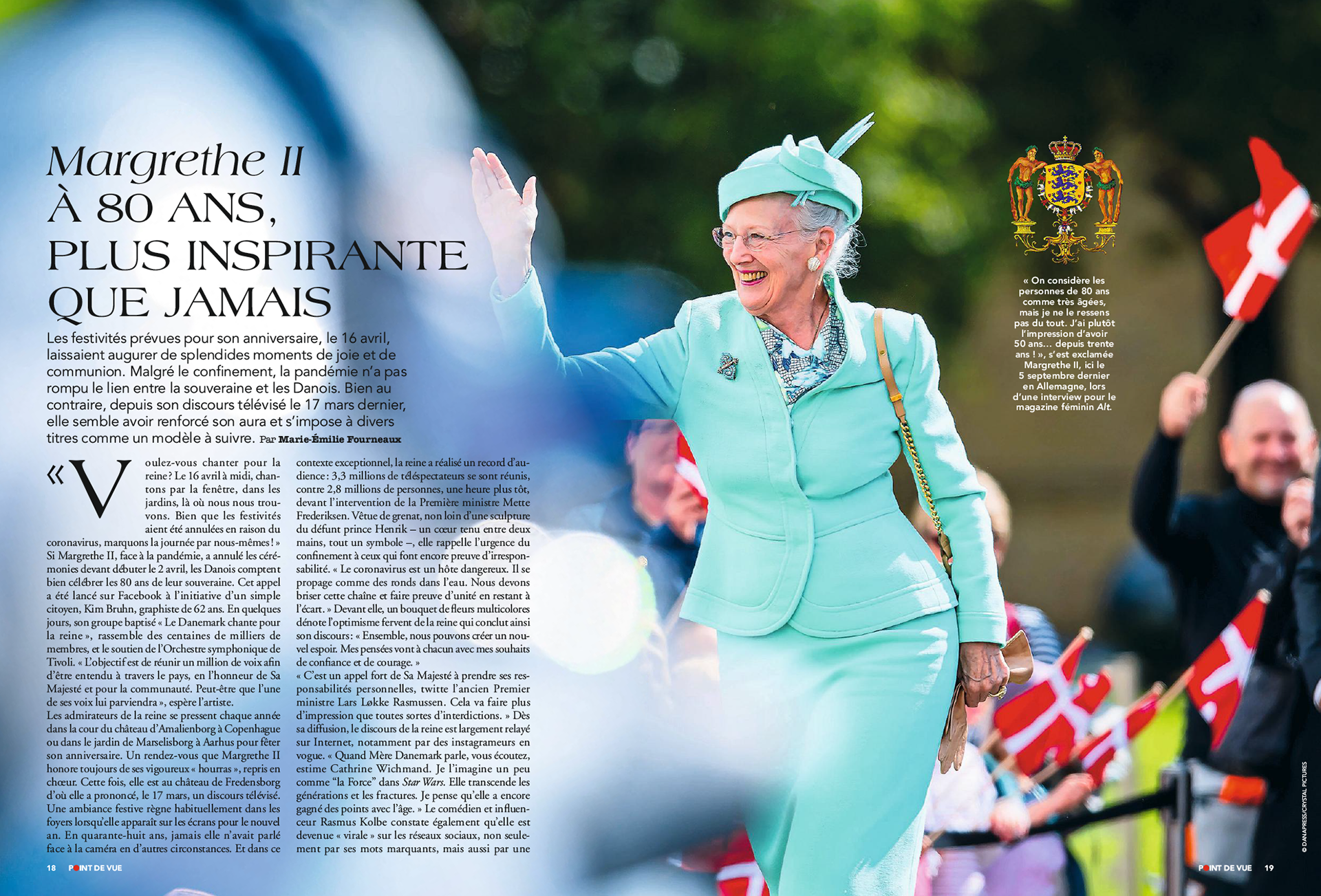 MARGRETHE II. A 80 ans plus inspirante que jamais | POINT DE VUE paru le15/04/2020