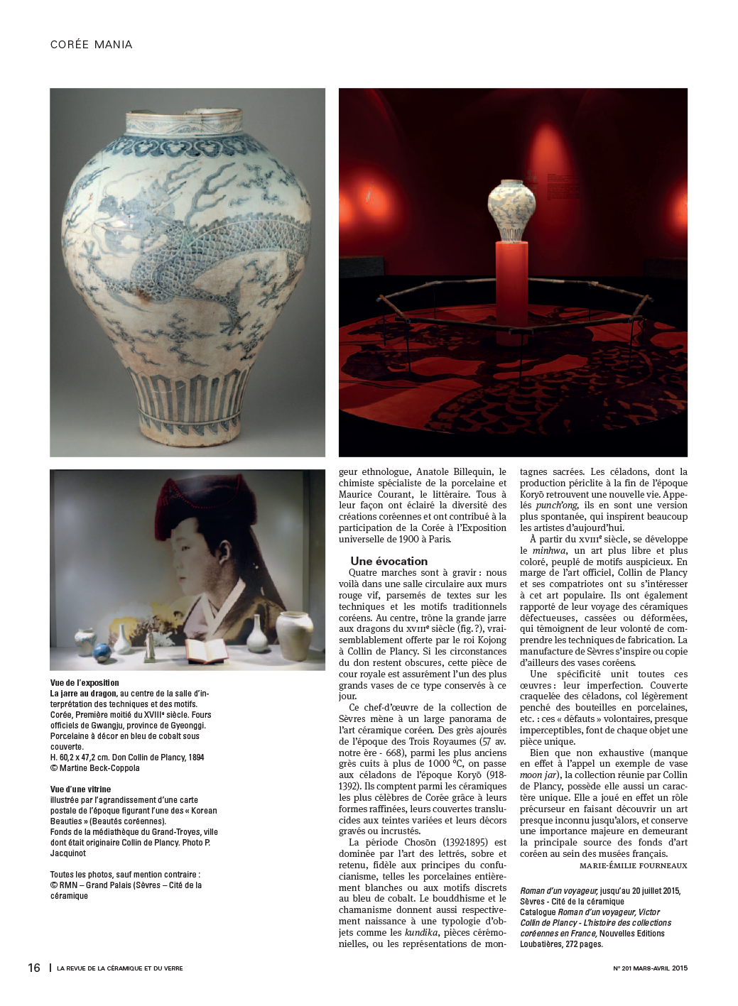 LA CORÉE. Roman d'un voyageur à la fin du XIXe siècle | LA REVUE DE LA CÉRAMIQUE ET DU VERRE paru en mars 2015
