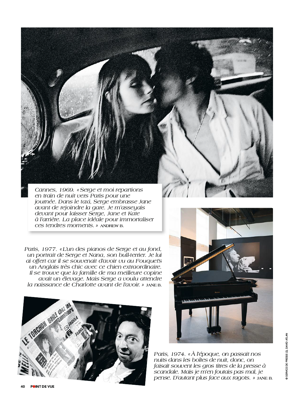 JANE BIRKIN. Serge, Andrew et moi | POINT DE VUE paru le 18/04/2018