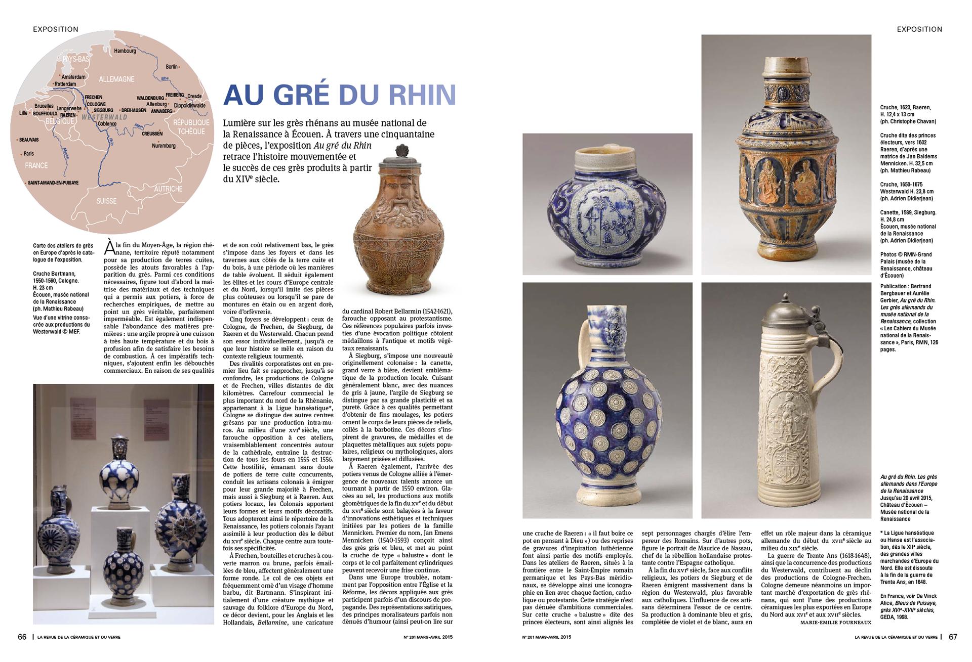 ART DE LA RENAISSANCE. les grès rhénans | LA REVUE DE LA CÉRAMIQUE ET DU VERRE paru en mars 2015