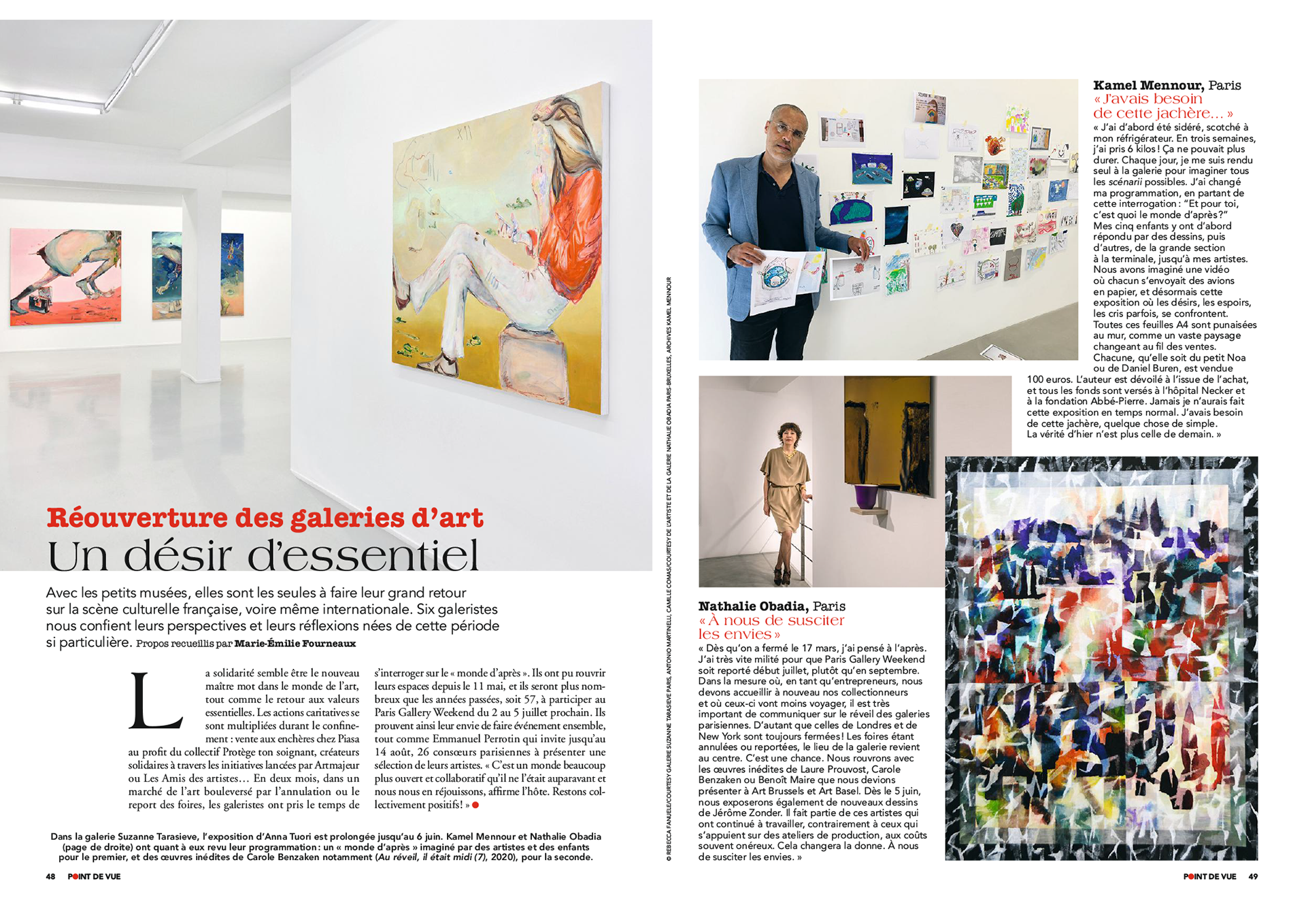 RÉOUVERTURE DES GALERIES D'ART. Un désir d'essentiel | POINT DE VUE paru le 27/05/2020