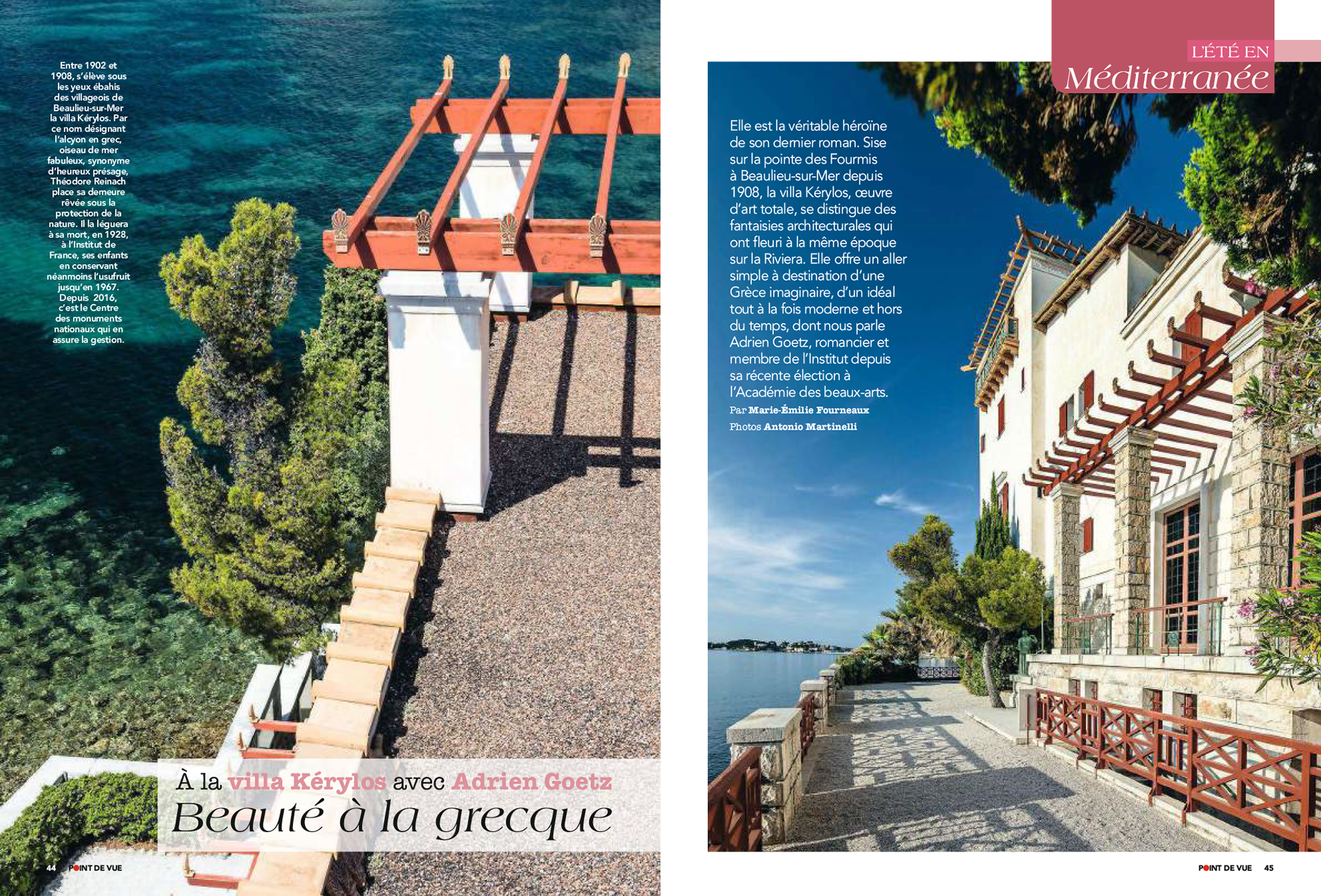 VILLA KÉRYLOS. Beauté à la grecque | POINT DE VUE paru le 12/07/2017