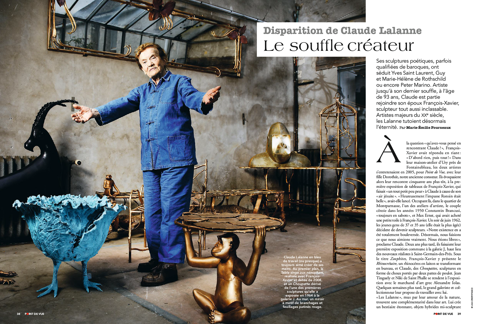DISPARITION DE CLAUDE LALANNE. Le souffle créateur | POINT DE VUE paru le 17/04/2017