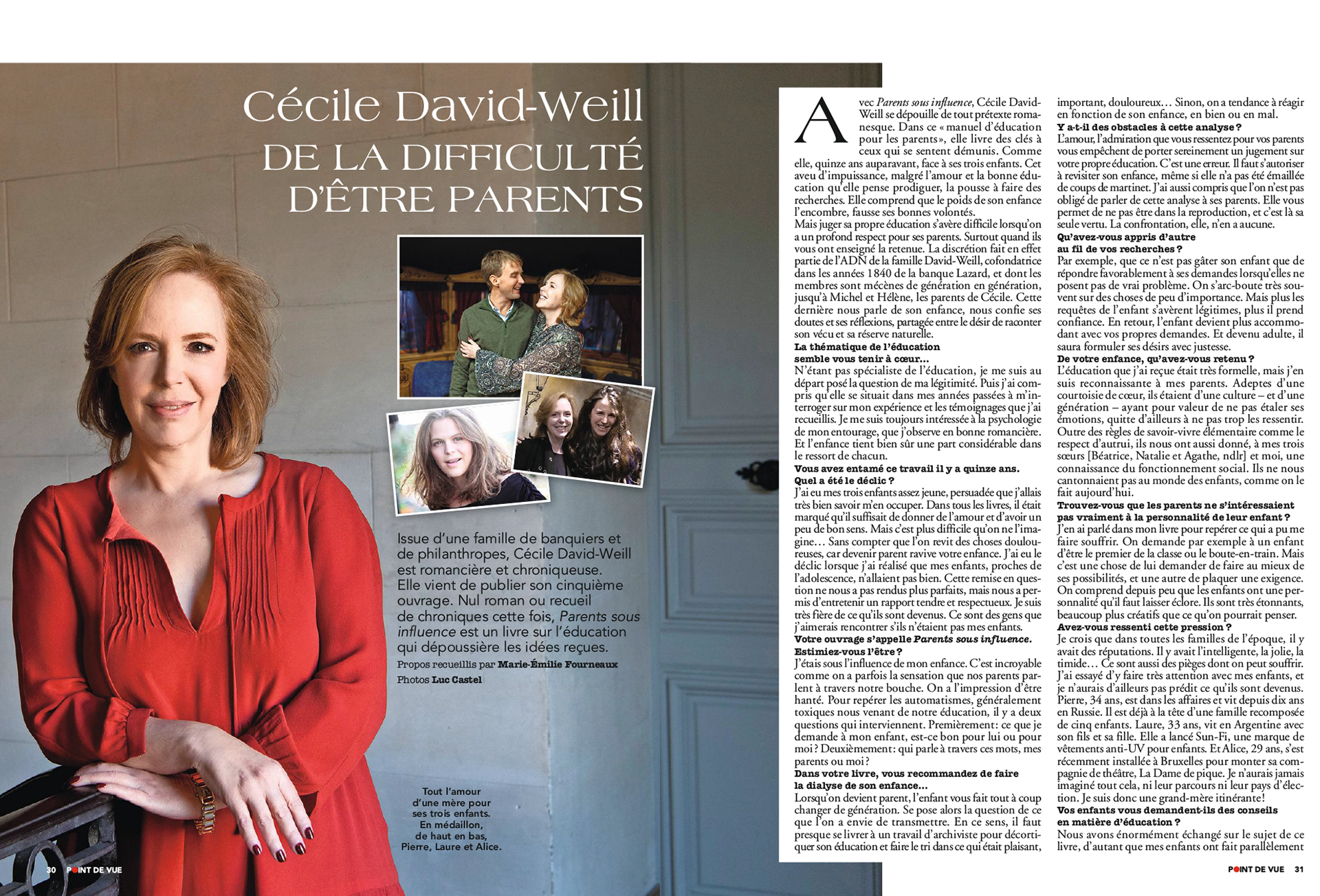 CÉCILE DAVID-WEILL. De la difficulté d'être parents | POINT DE VUE paru le 04/01/2017