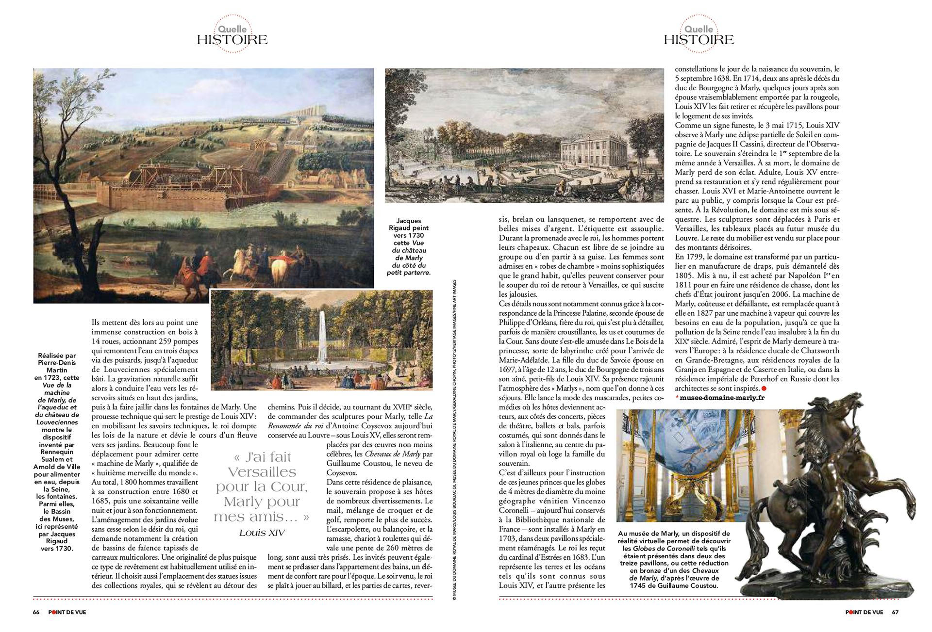 DOMAINE ROYAL DE MARLY. Dans l'intimité de Louis XIV | POINT DE VUE paru le 12/02/2020