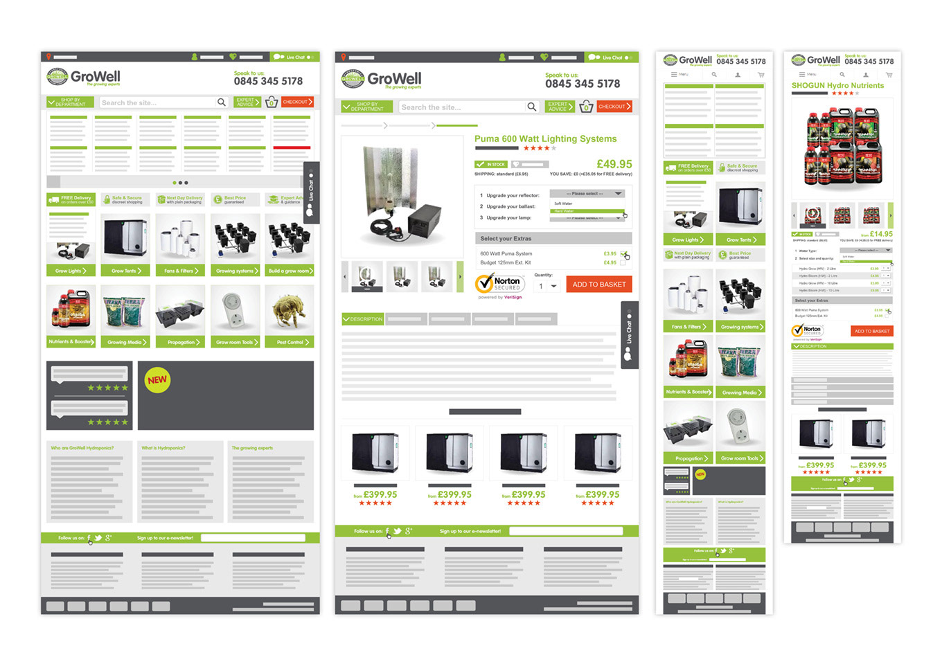 GroWell Horticulture website wireframing
