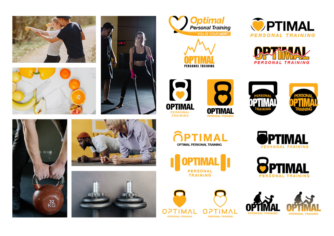 Optimal Personal Training mood board and logo concepts