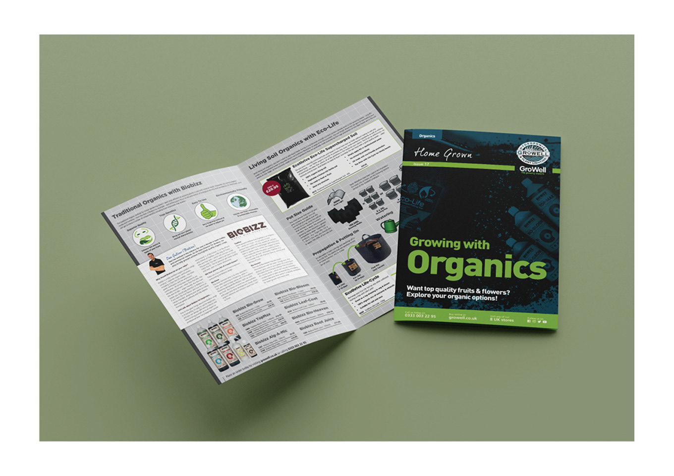 GroWell Horticulture print newsletter spread