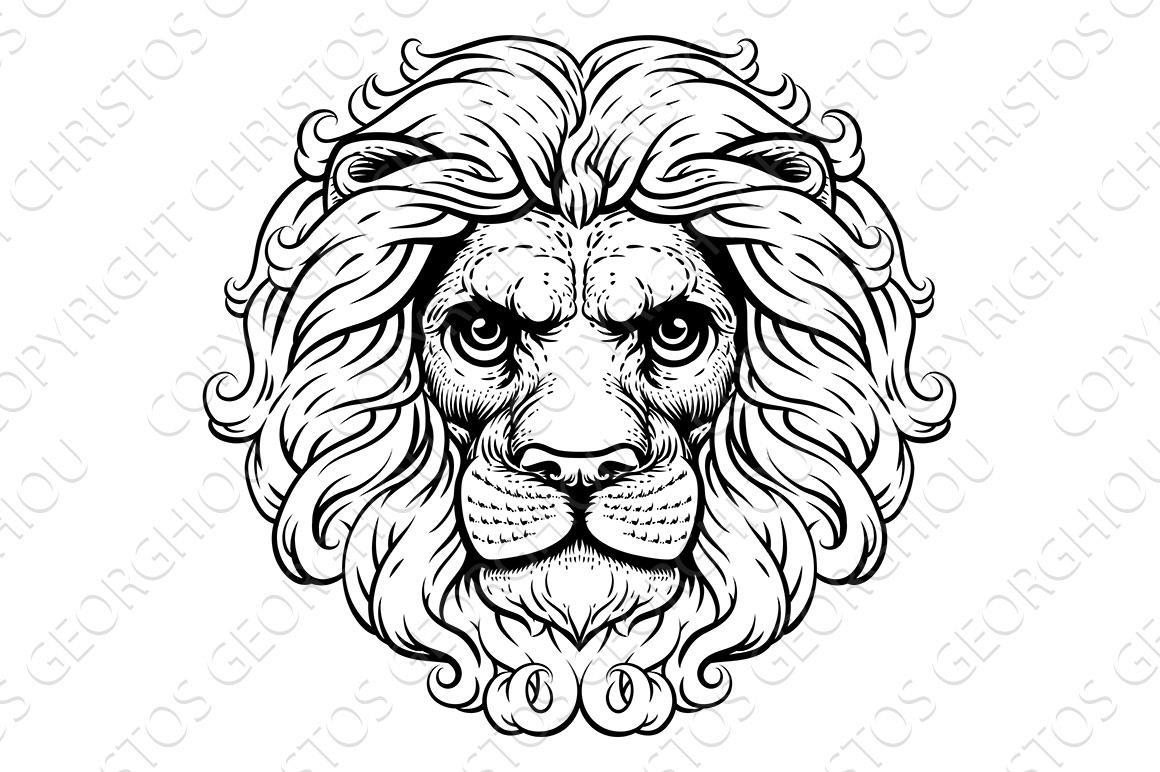 fierce lion face
