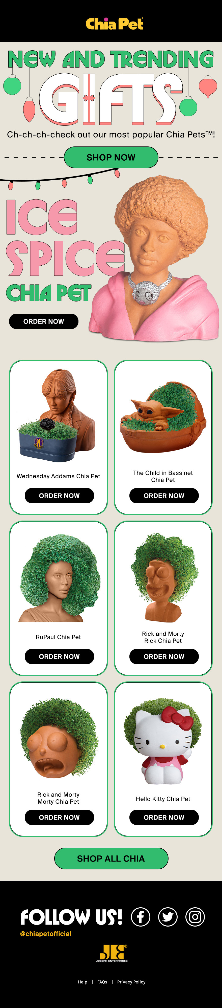 Chia Pet Holiday Email