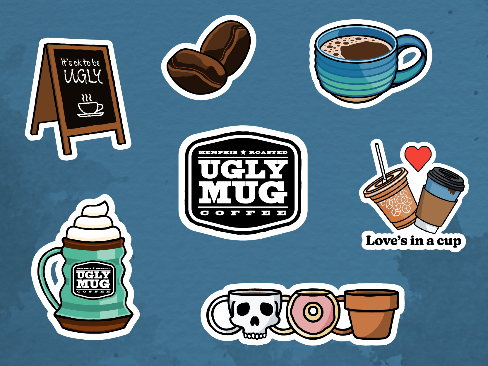 Ugly Mug Coffee Sticker Set