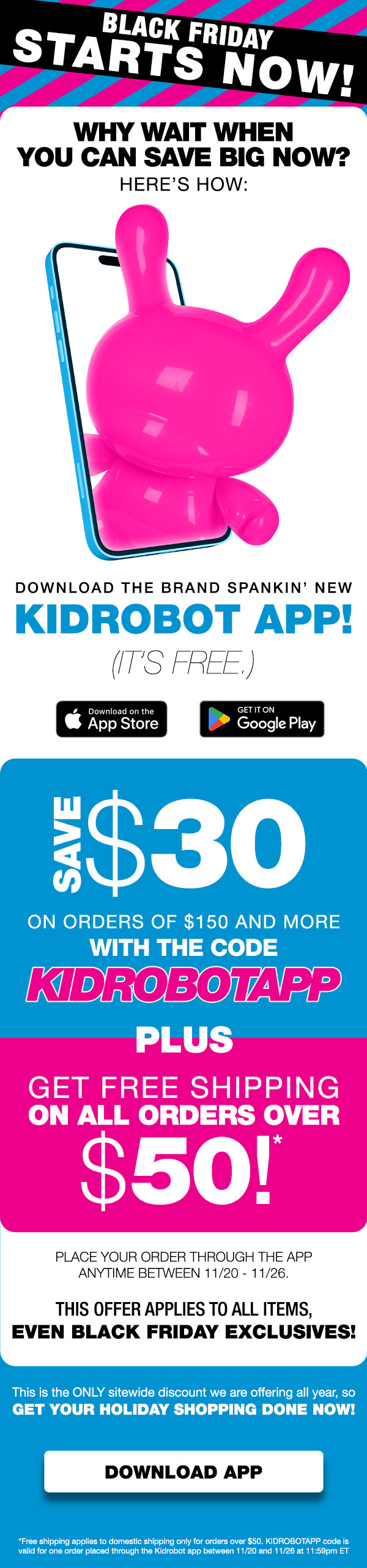 Kidrobot Black Friday Email